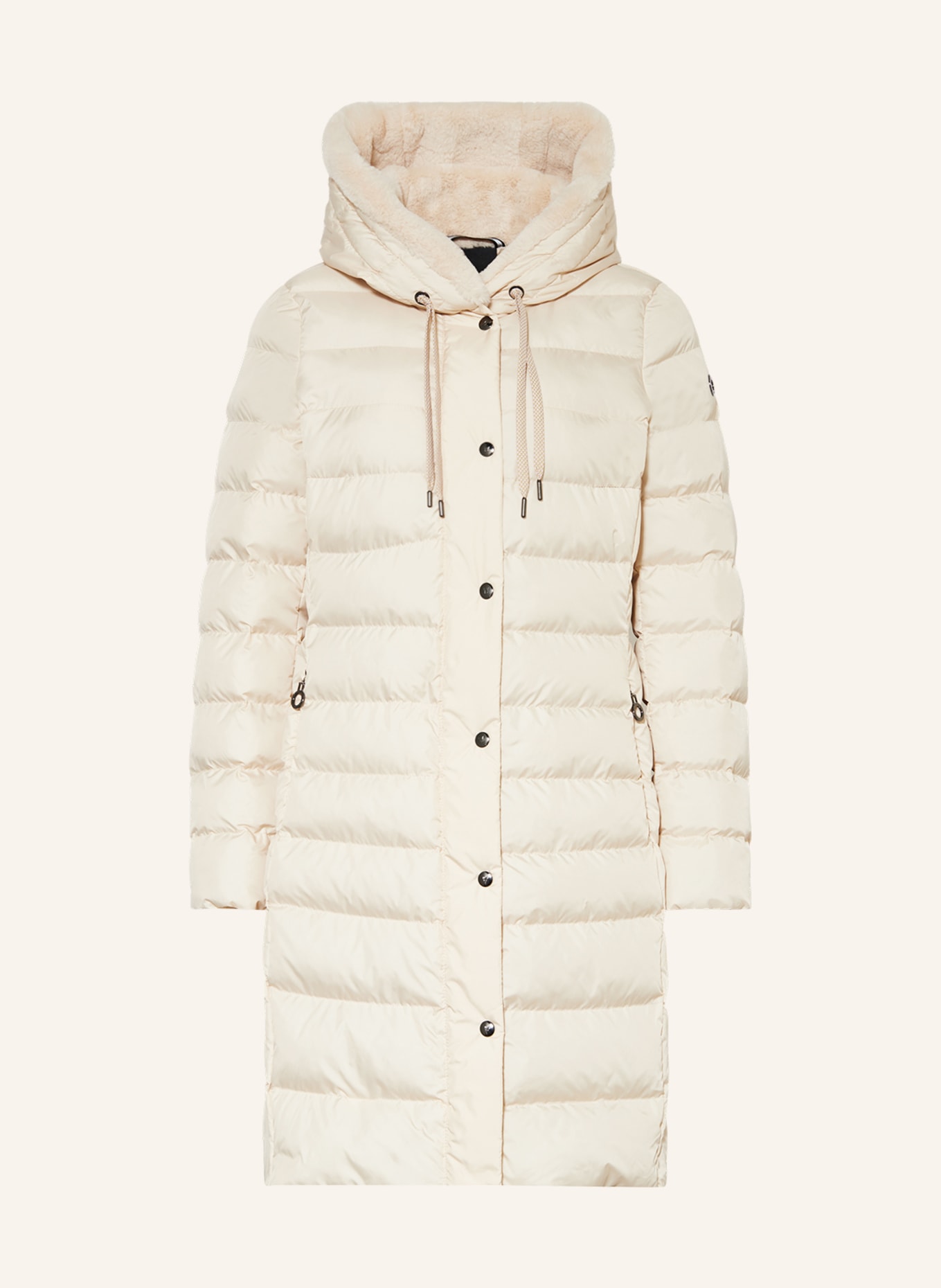 FUCHS SCHMITT Quilted coat with faux fur, Color: BEIGE (Image 1)