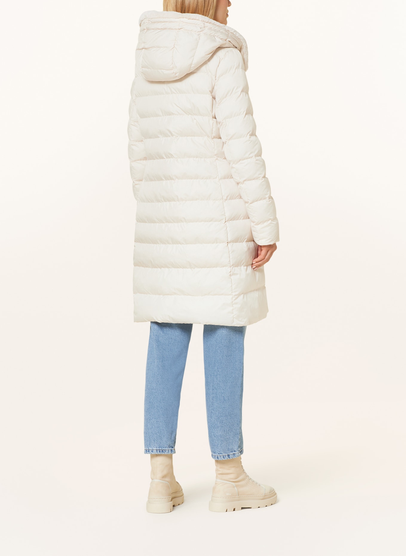 FUCHS SCHMITT Quilted coat with faux fur, Color: BEIGE (Image 3)
