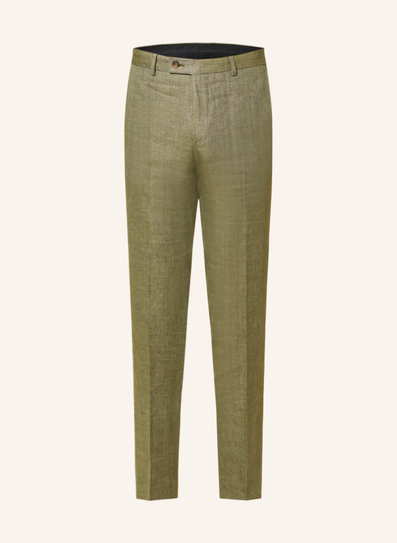 SAND COPENHAGEN Spodnie garniturowe NEW HE CRAIG extra slim fit z lnu, Kolor: ZIELONY (Obrazek 1)
