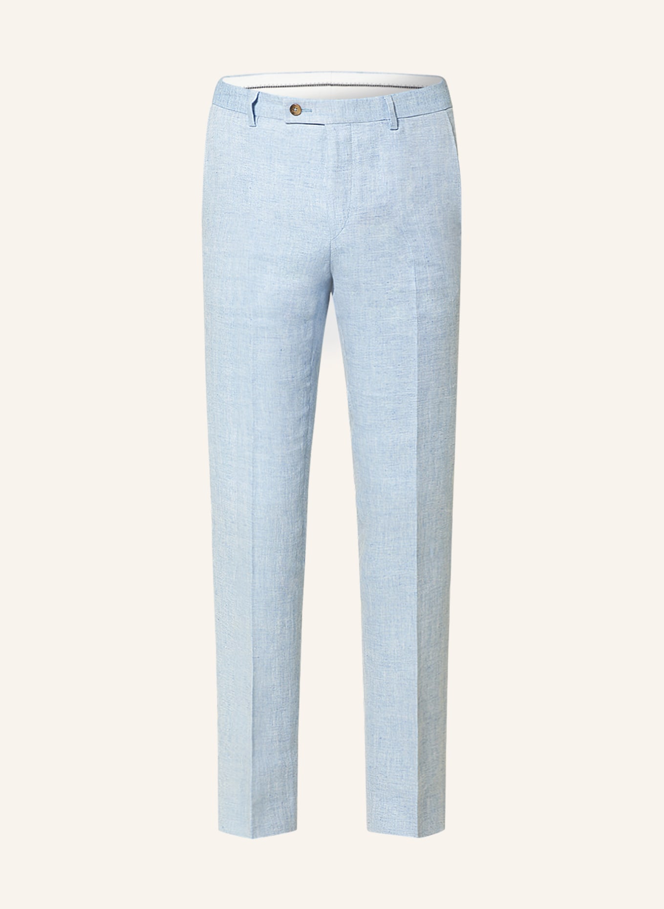 SAND COPENHAGEN Suit trousers NEW HE CRAIG Extra slim fit in linen: LIGHT BLUE