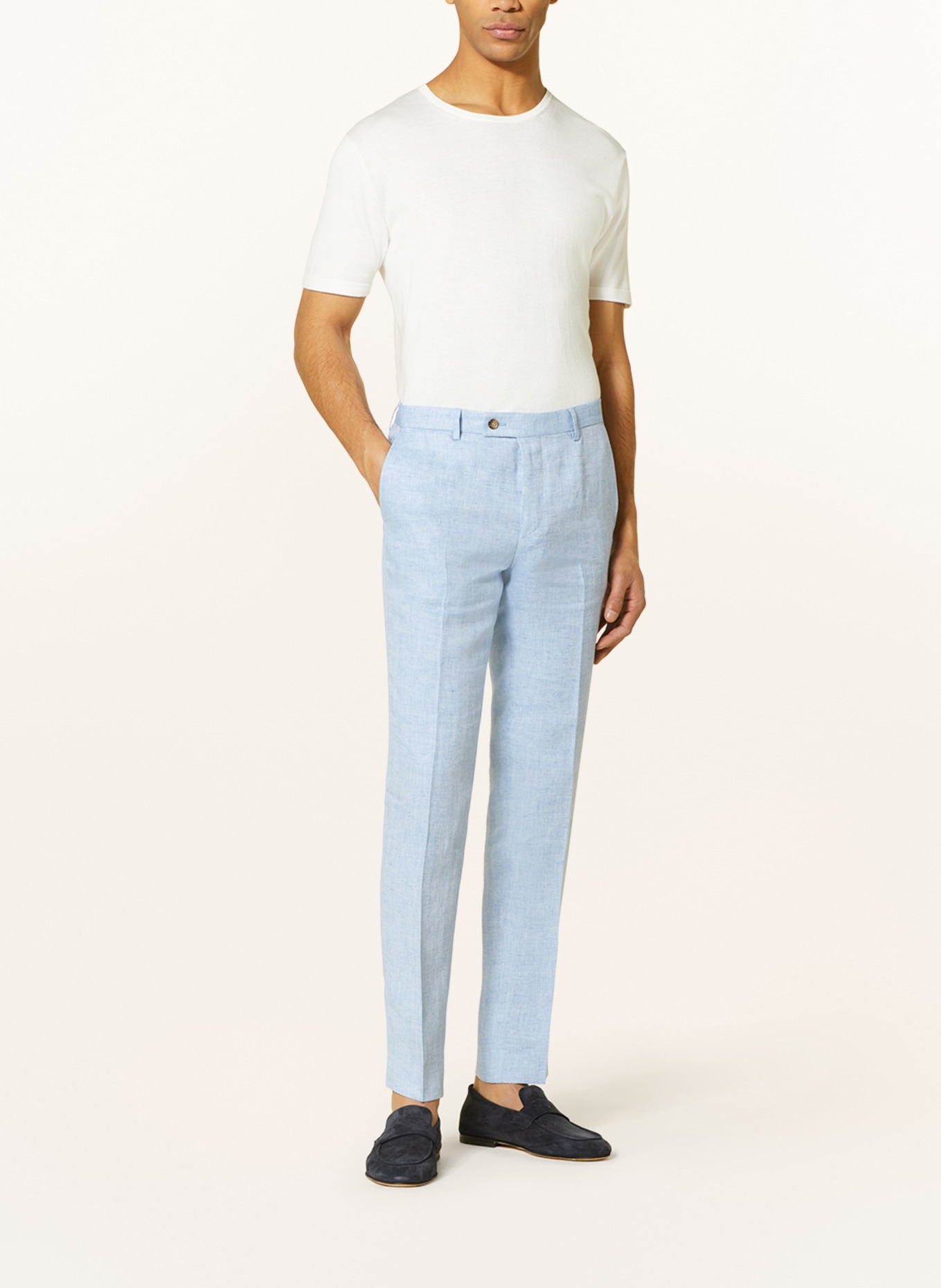 SAND COPENHAGEN Anzughose NEW HE CRAIG Extra Slim Fit aus Leinen, Farbe: HELLBLAU (Bild 3)