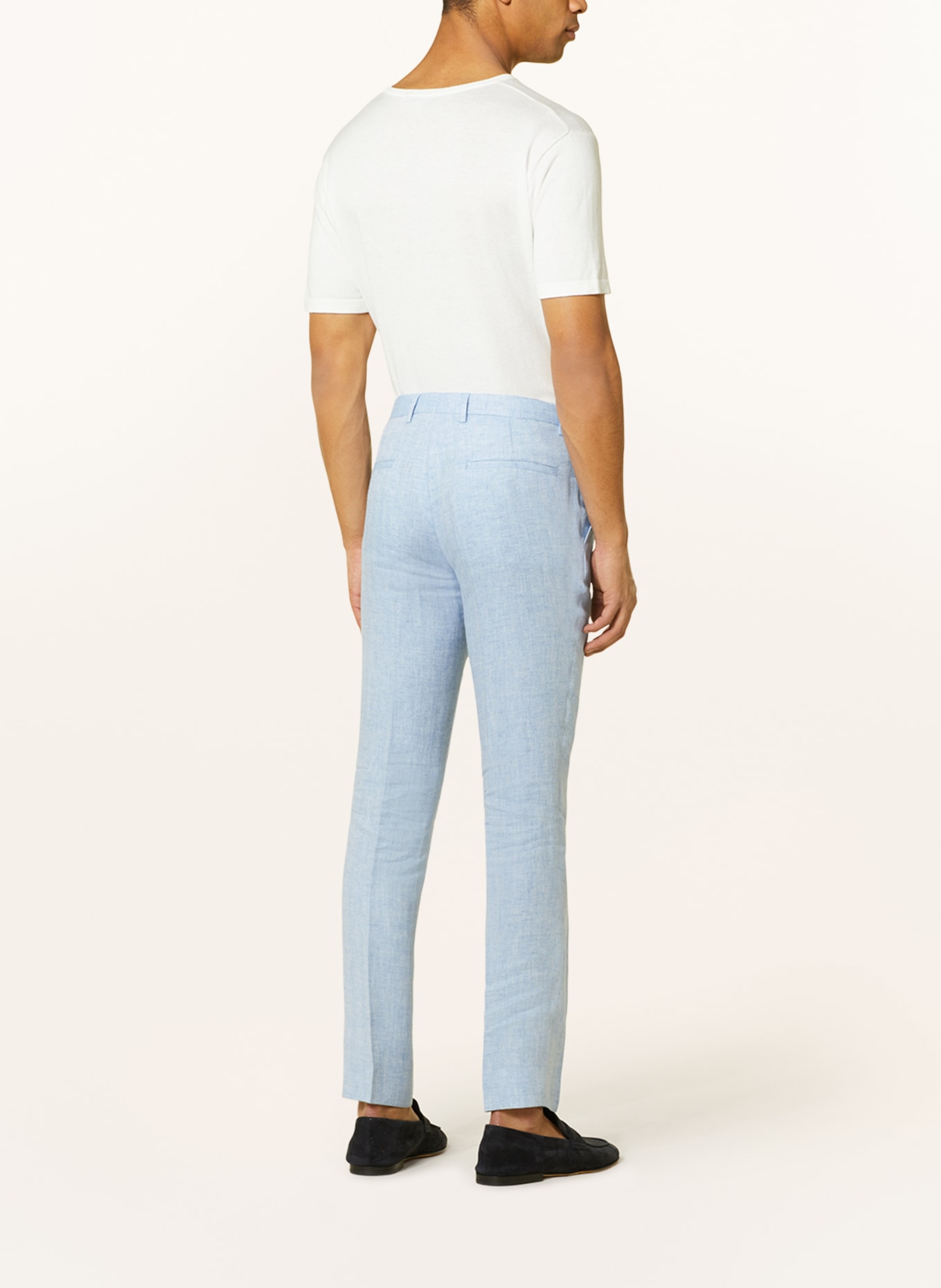 SAND COPENHAGEN Suit trousers NEW HE CRAIG Extra slim fit in linen: LIGHT BLUE