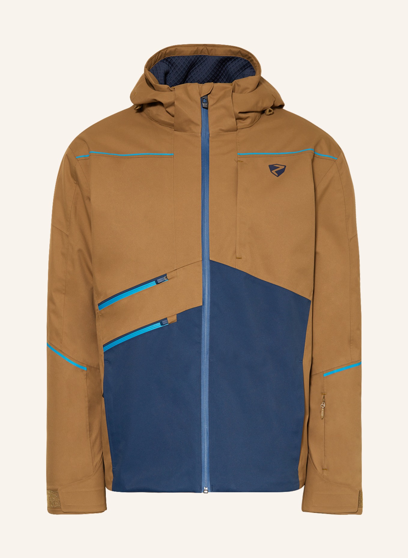 ziener Ski jacket TOACA, Color: BROWN/ DARK BLUE (Image 1)