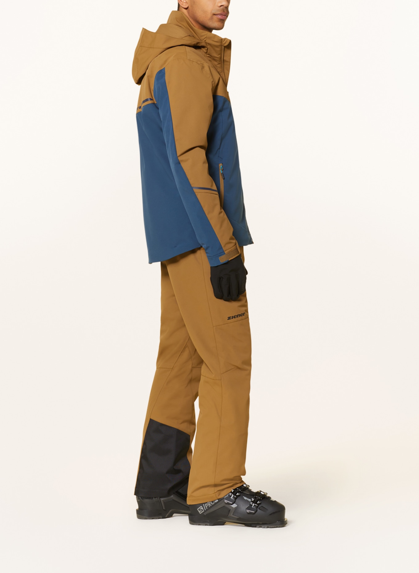 ziener Ski jacket TIMPA, Color: OLIVE/ TURQUOISE/ DARK BLUE (Image 4)