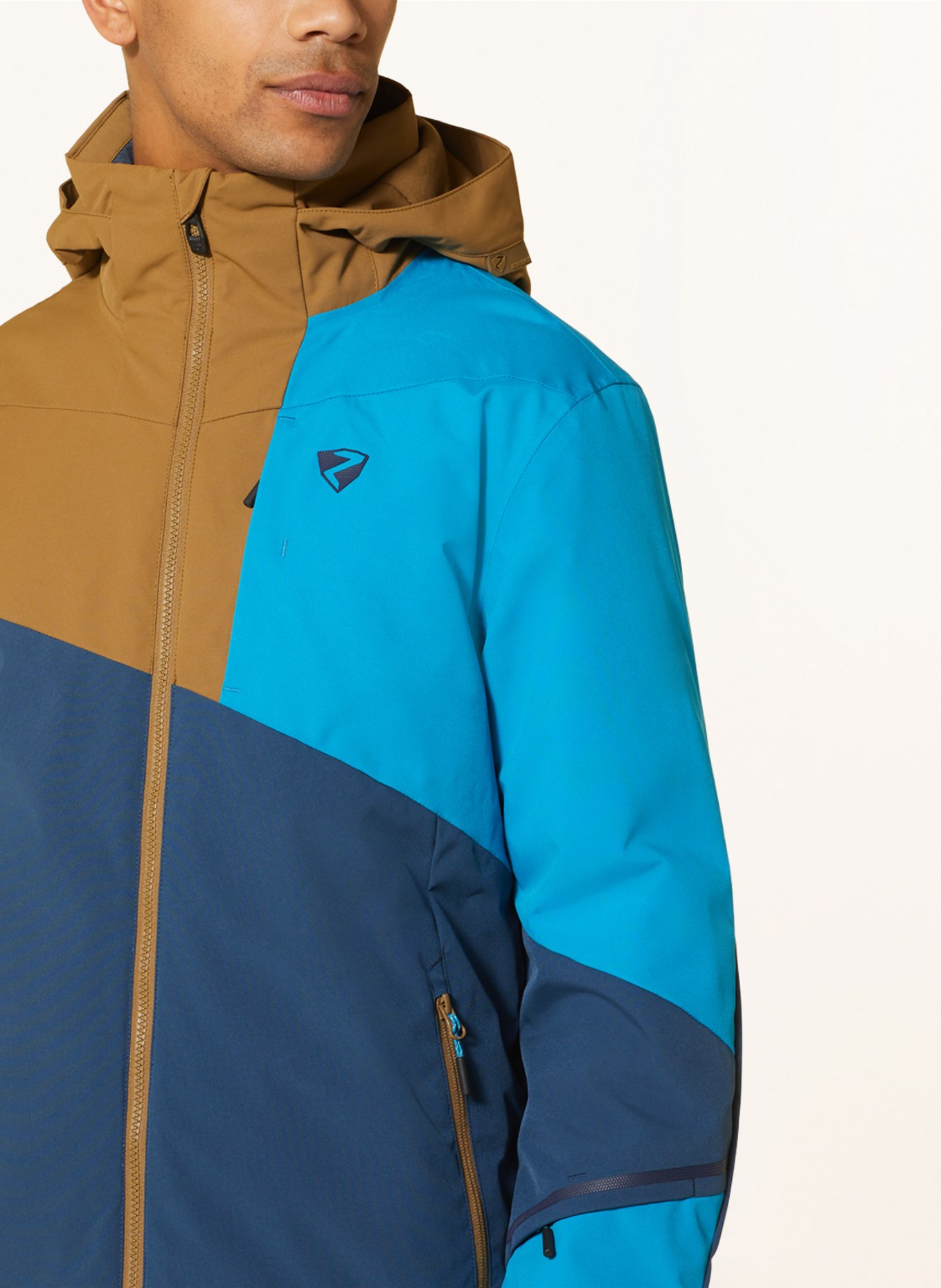 ziener Ski jacket TIMPA, Color: OLIVE/ TURQUOISE/ DARK BLUE (Image 5)