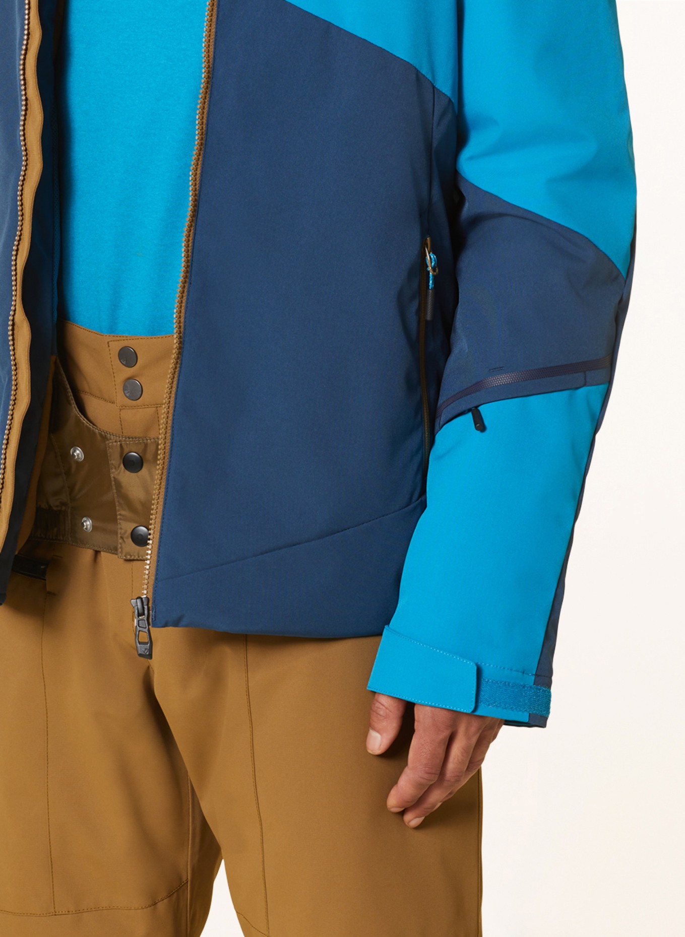 ziener Ski jacket TIMPA, Color: OLIVE/ TURQUOISE/ DARK BLUE (Image 6)