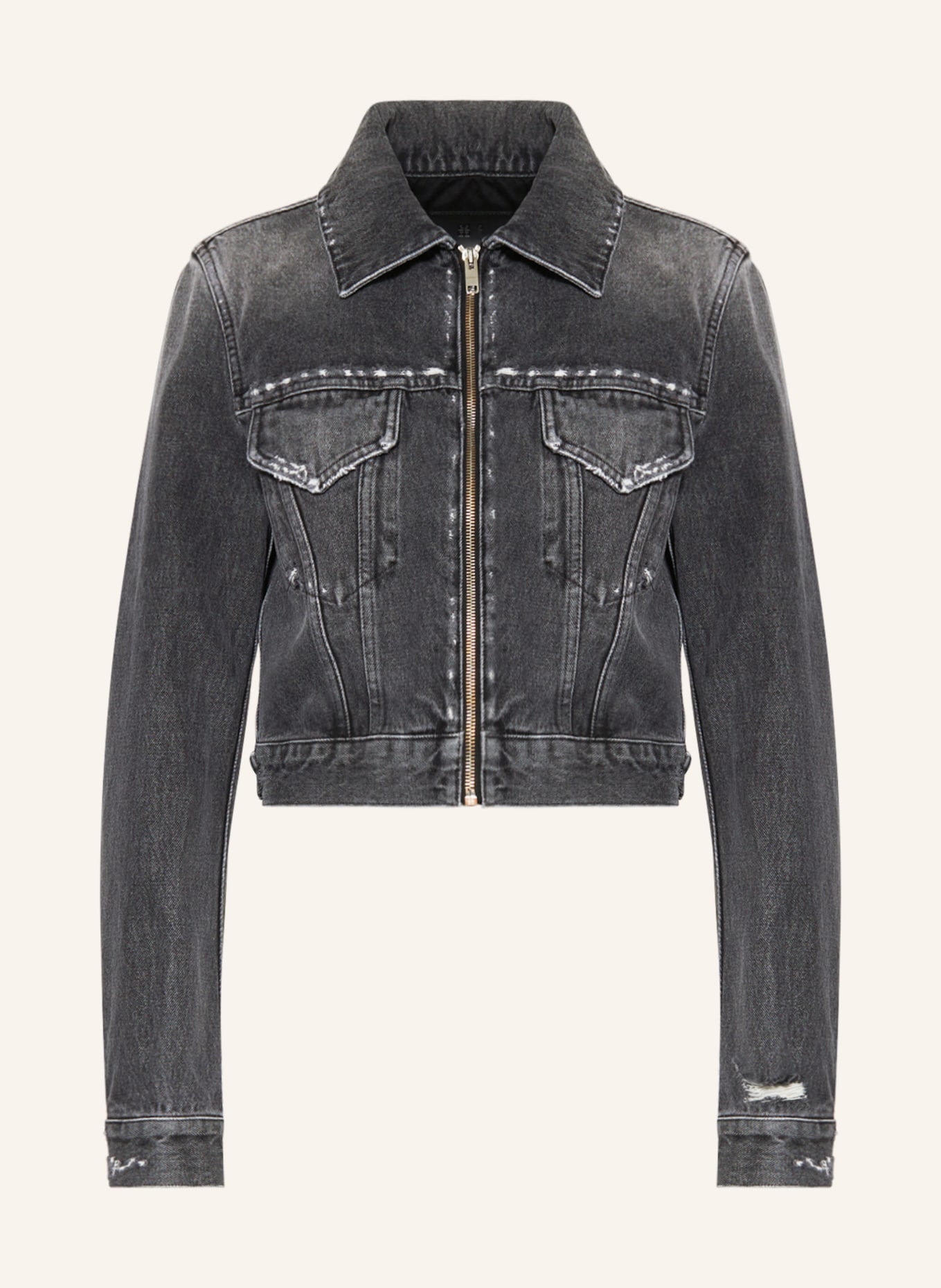 GIVENCHY Cropped denim jacket, Color: 001 BLACK (Image 1)