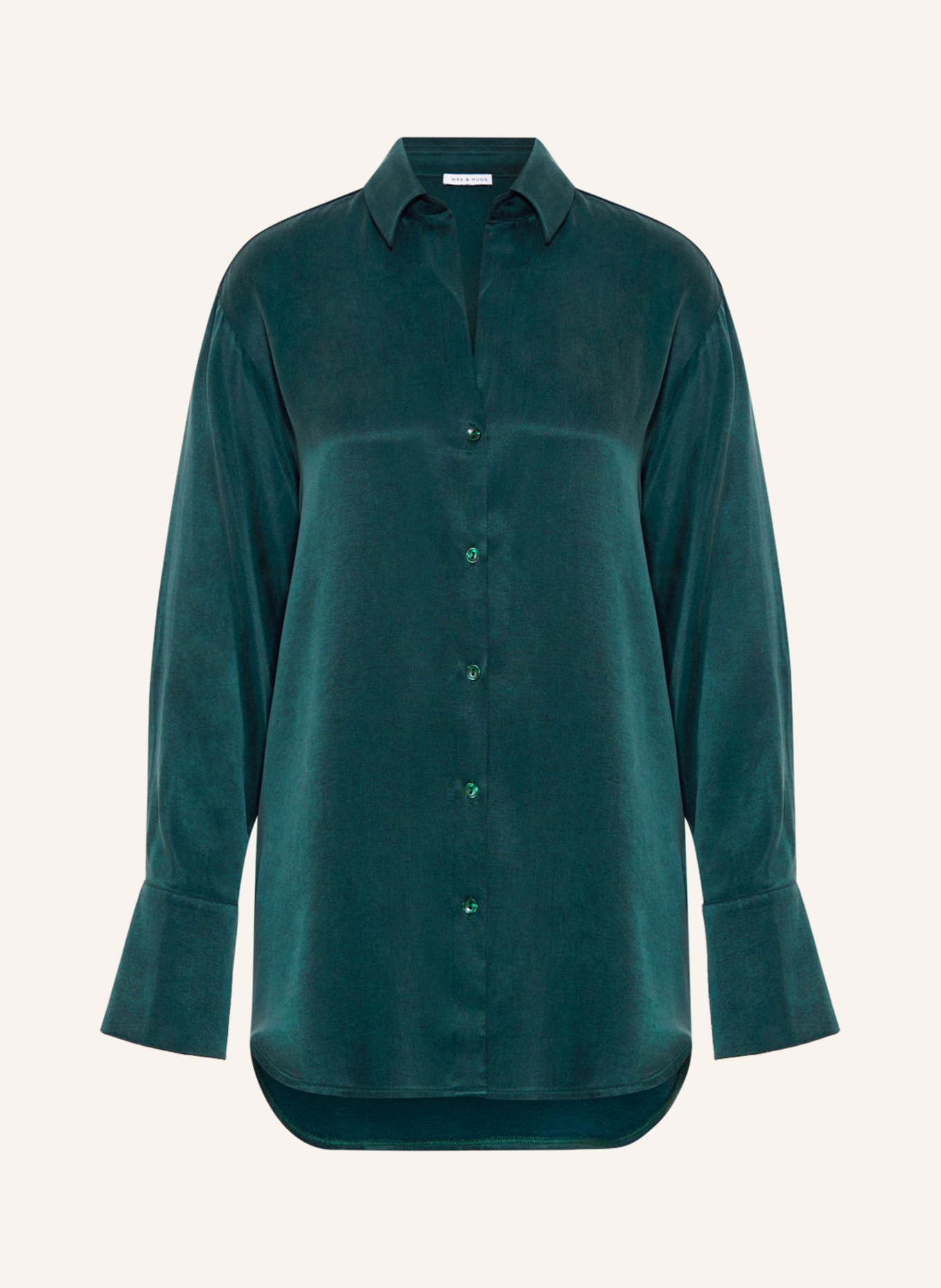 MRS & HUGS Satin shirt blouse, Color: GREEN (Image 1)