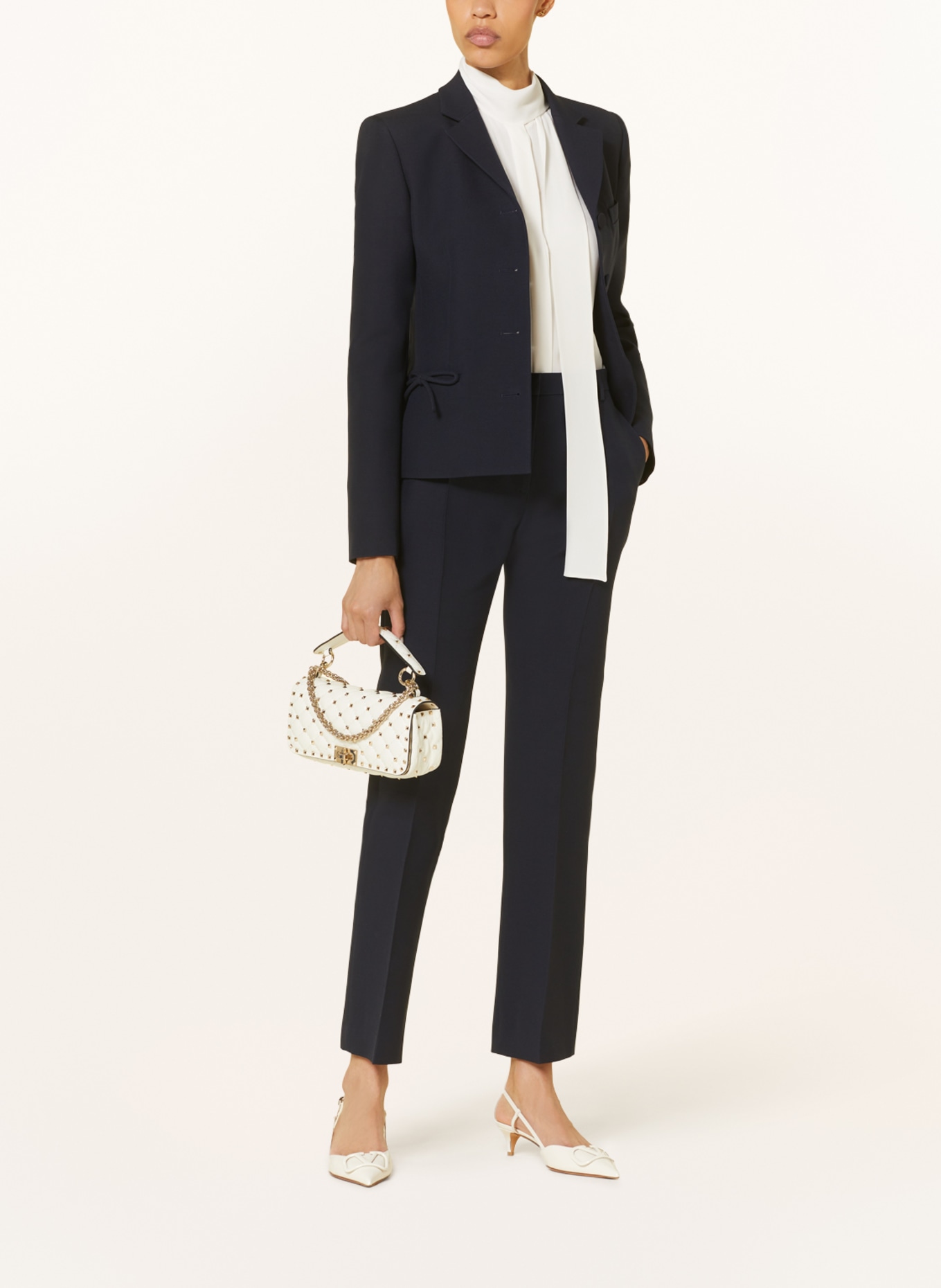 VALENTINO Trousers with silk, Color: DARK BLUE (Image 2)