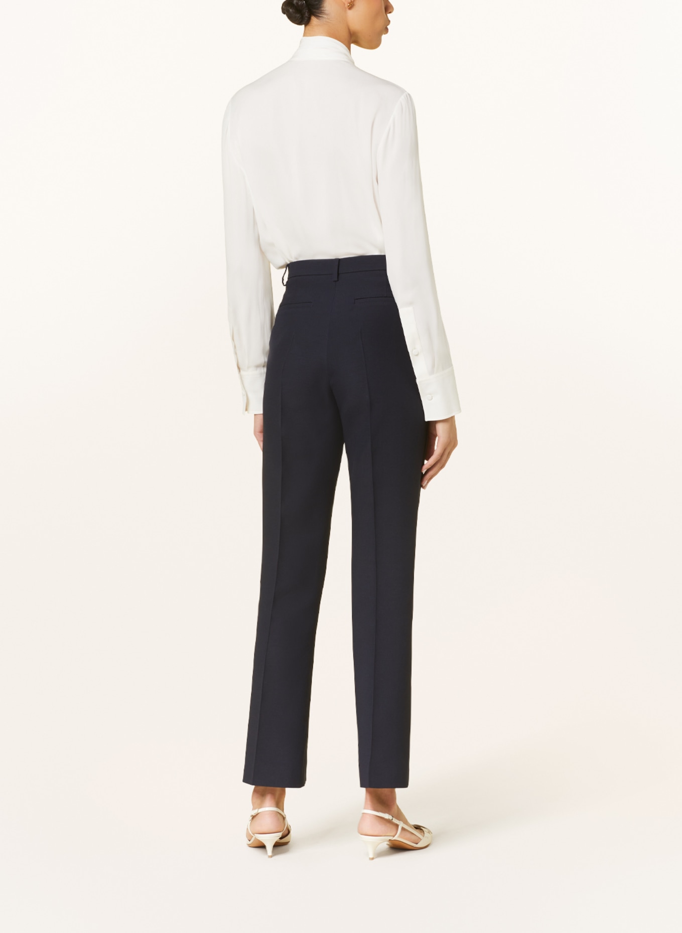VALENTINO Trousers with silk, Color: DARK BLUE (Image 3)