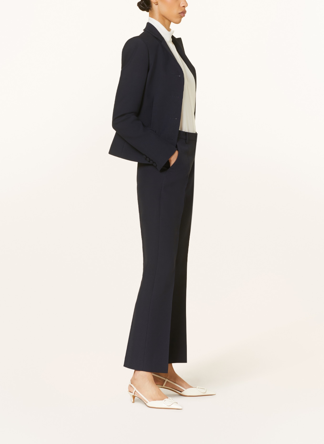 VALENTINO Trousers with silk, Color: DARK BLUE (Image 4)