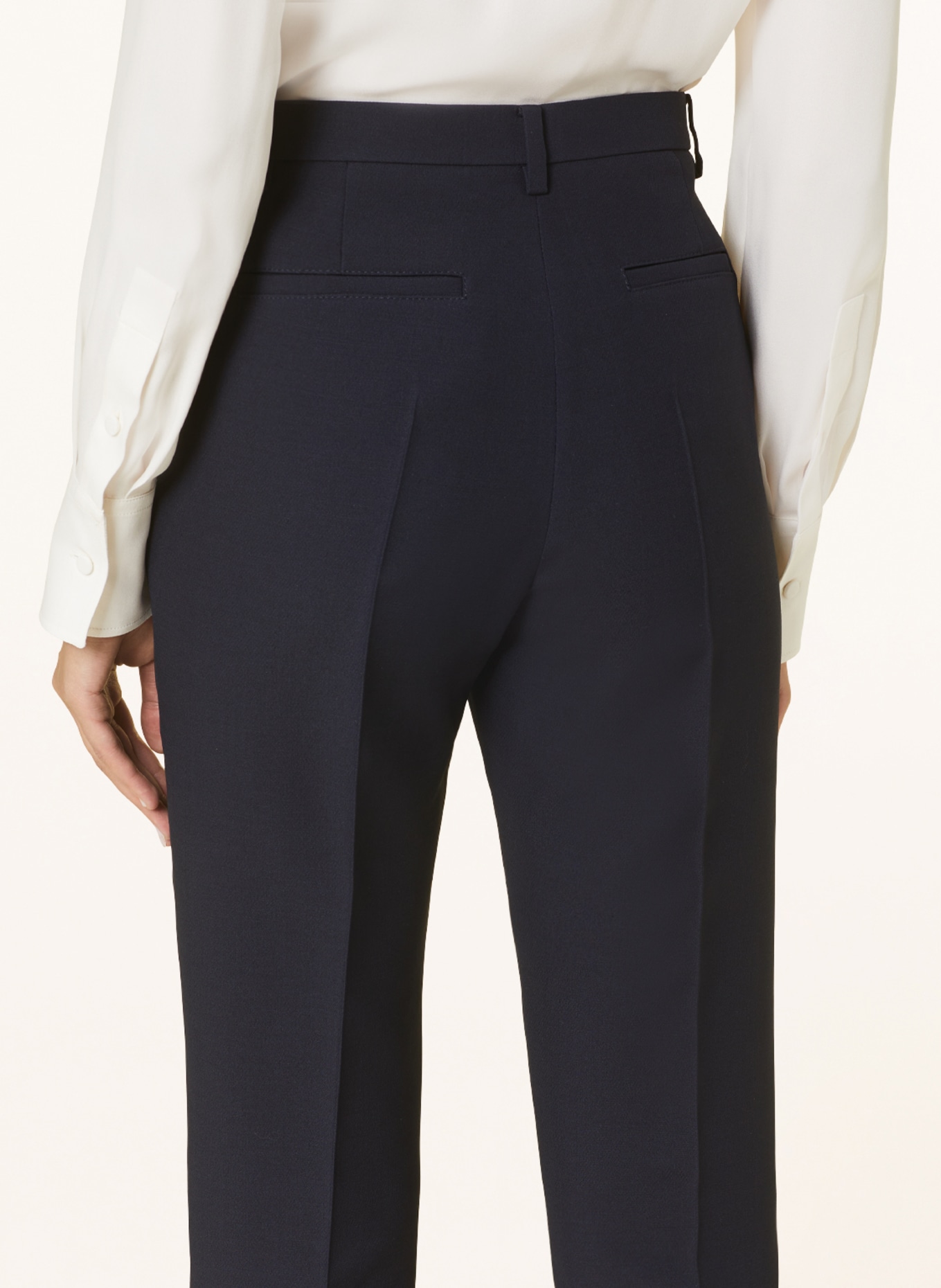 VALENTINO Trousers with silk, Color: DARK BLUE (Image 5)