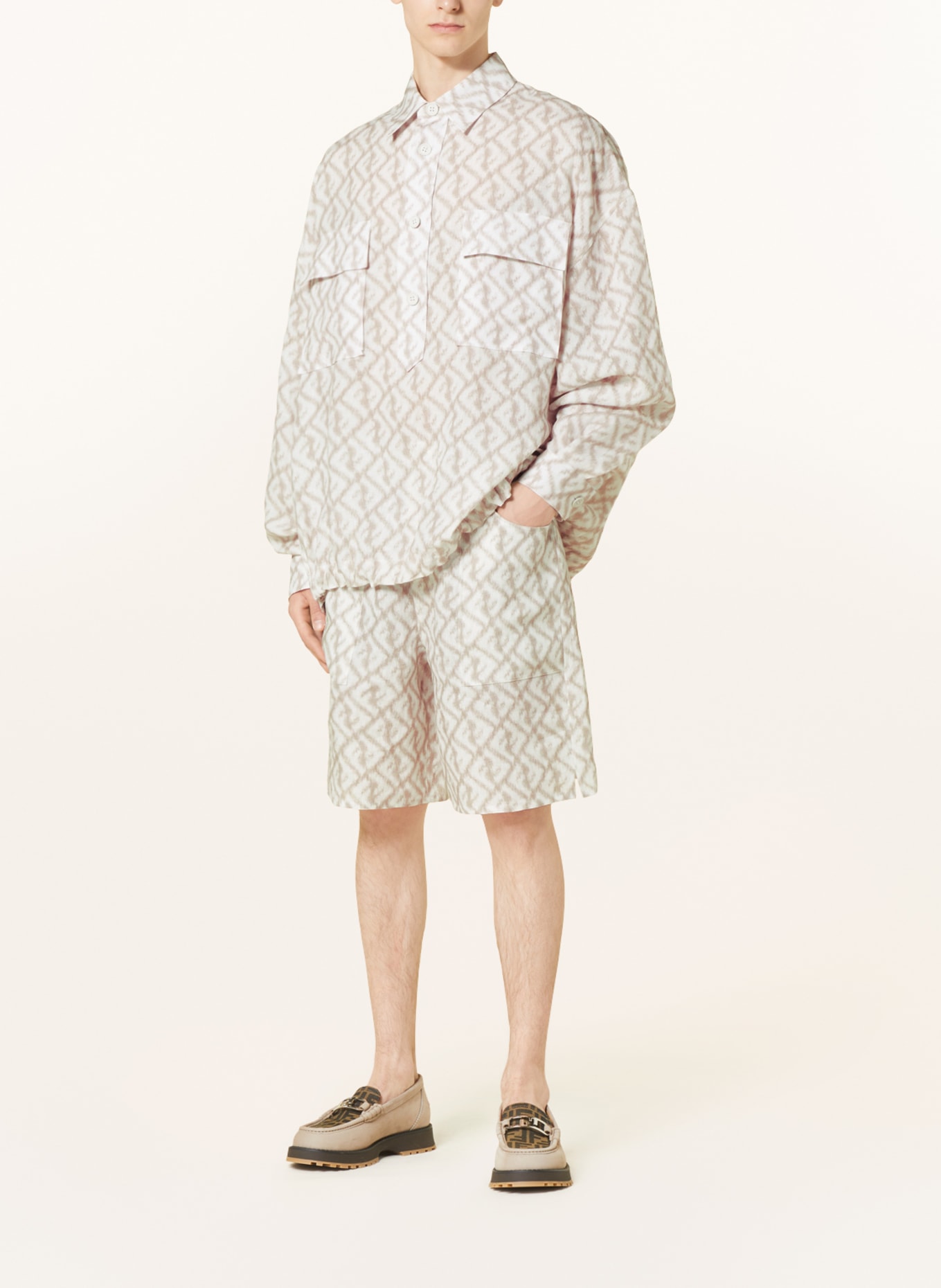 FENDI Linen shorts, Color: CREAM/ BEIGE (Image 2)