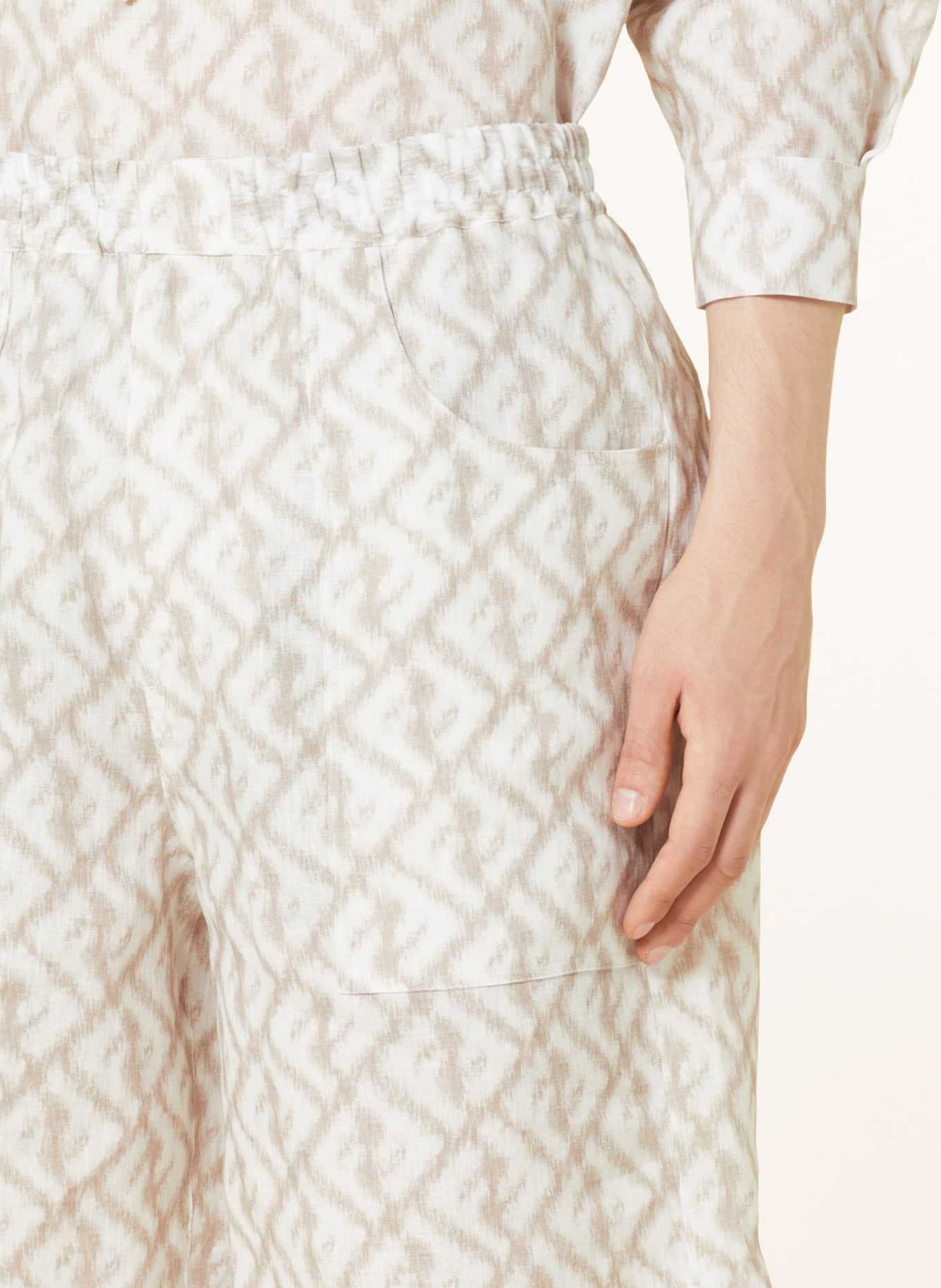 FENDI Linen shorts, Color: CREAM/ BEIGE (Image 5)