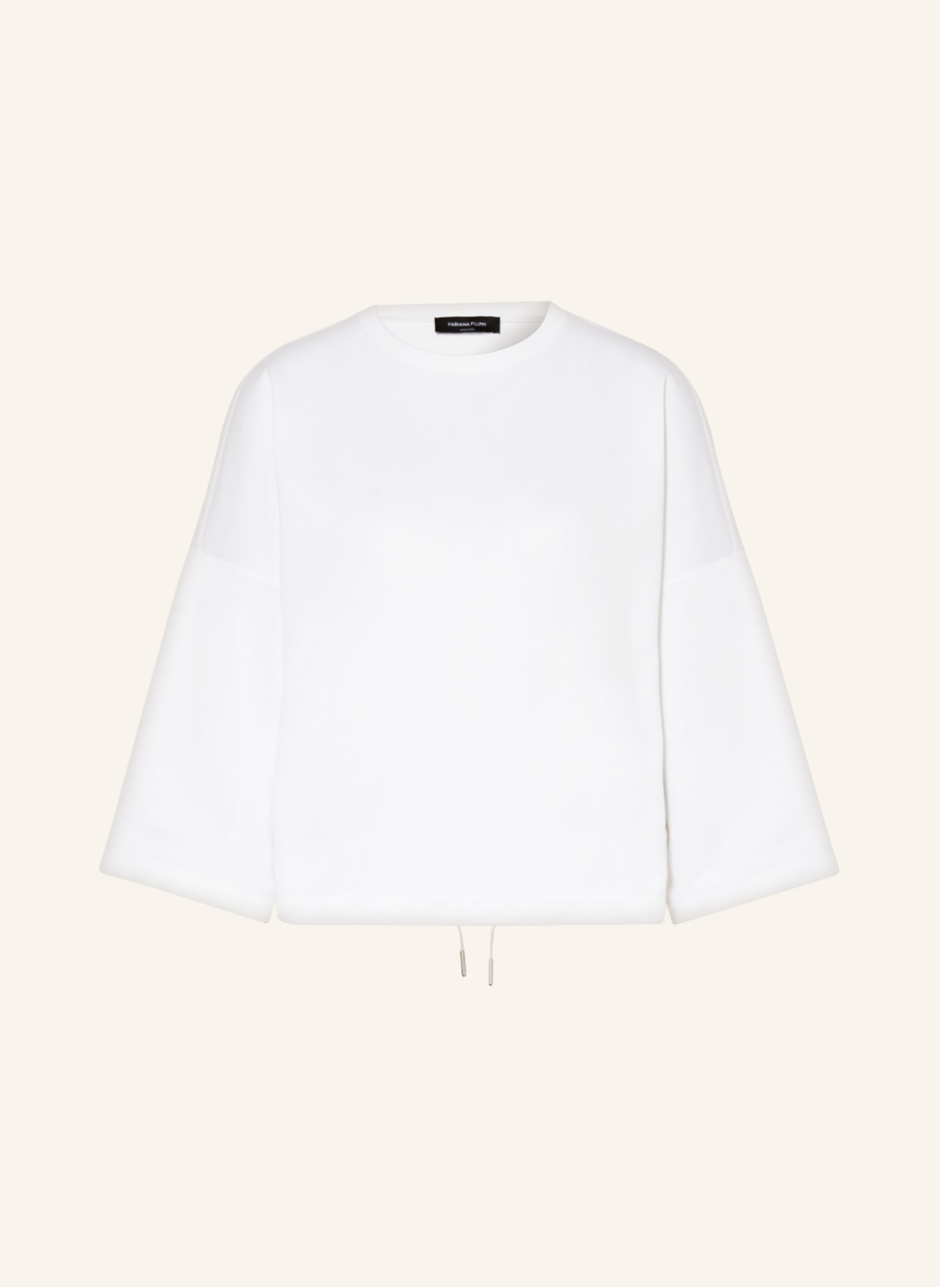 FABIANA FILIPPI Shirt with 3/4 sleeves and decorative beads, Color: WHITE (Image 1)