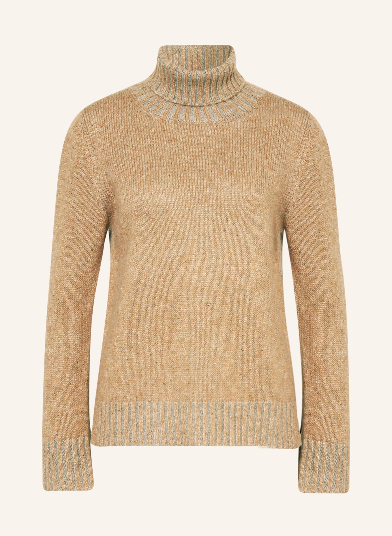 FABIANA FILIPPI Turtleneck sweater with sequins, Color: CAMEL (Image 1)