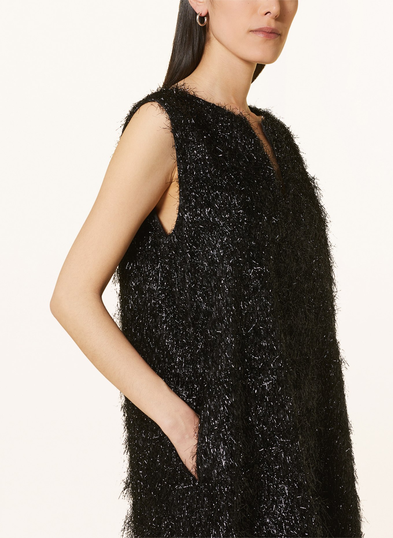 FABIANA FILIPPI Dress with glitter thread, Color: BLACK (Image 4)