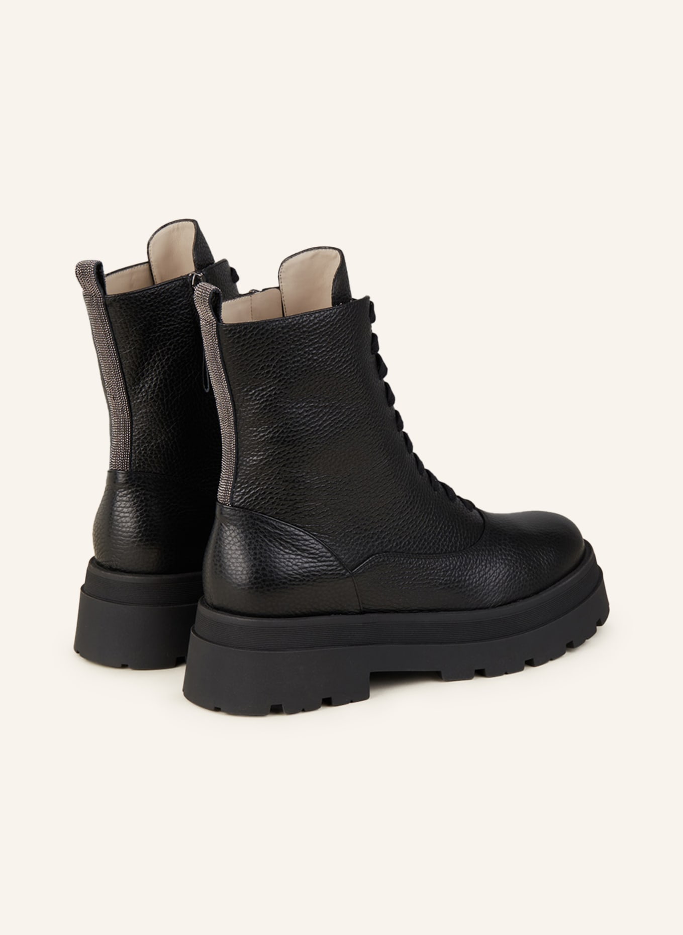 FABIANA FILIPPI Platform ankle boots with decorative gems, Color: BLACK (Image 2)