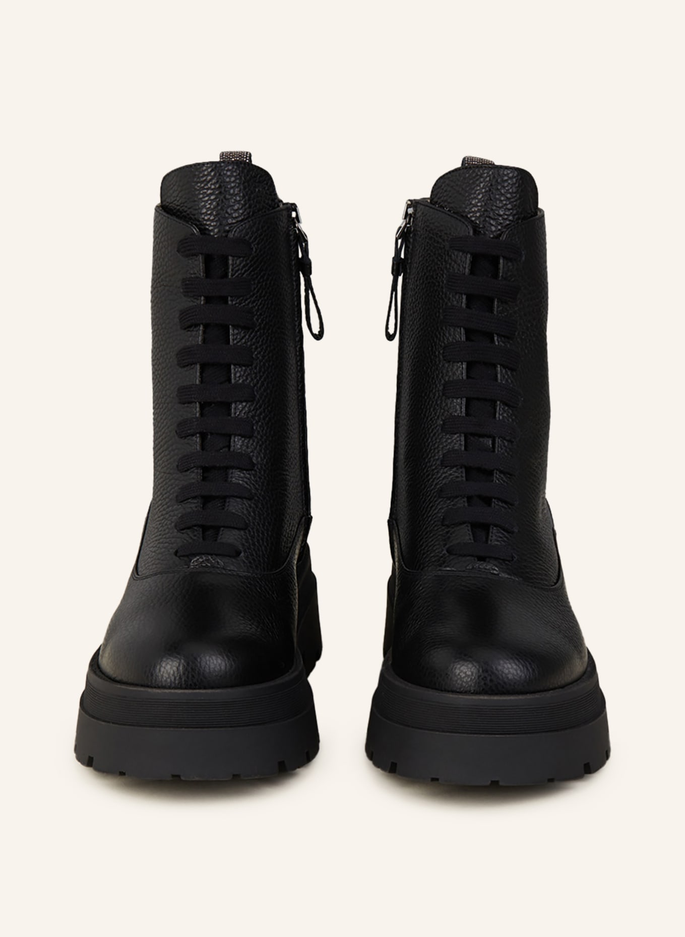 FABIANA FILIPPI Platform ankle boots with decorative gems, Color: BLACK (Image 3)