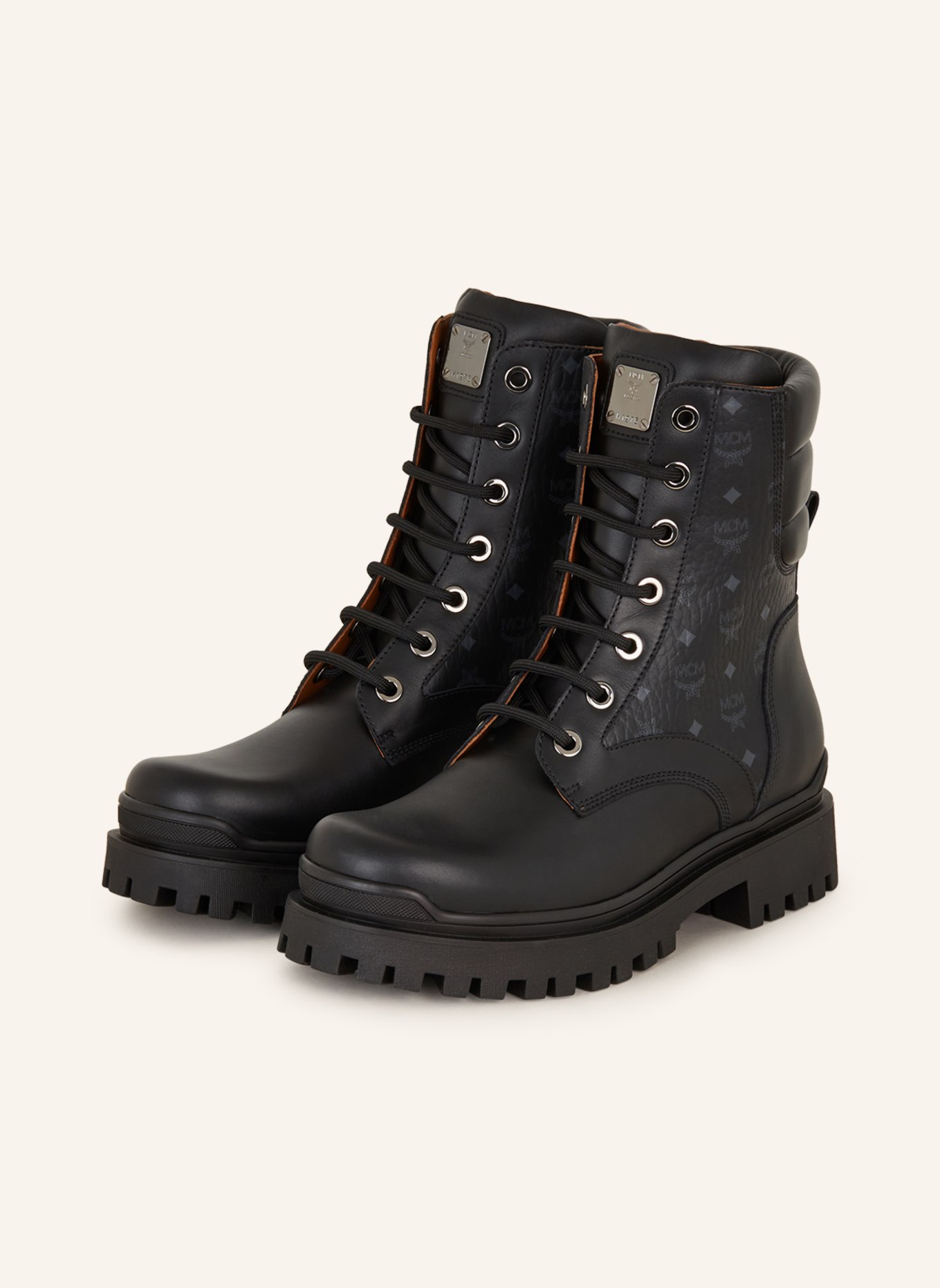 MCM Lace-up boots SKYWARD, Color: BLACK/ GRAY (Image 1)