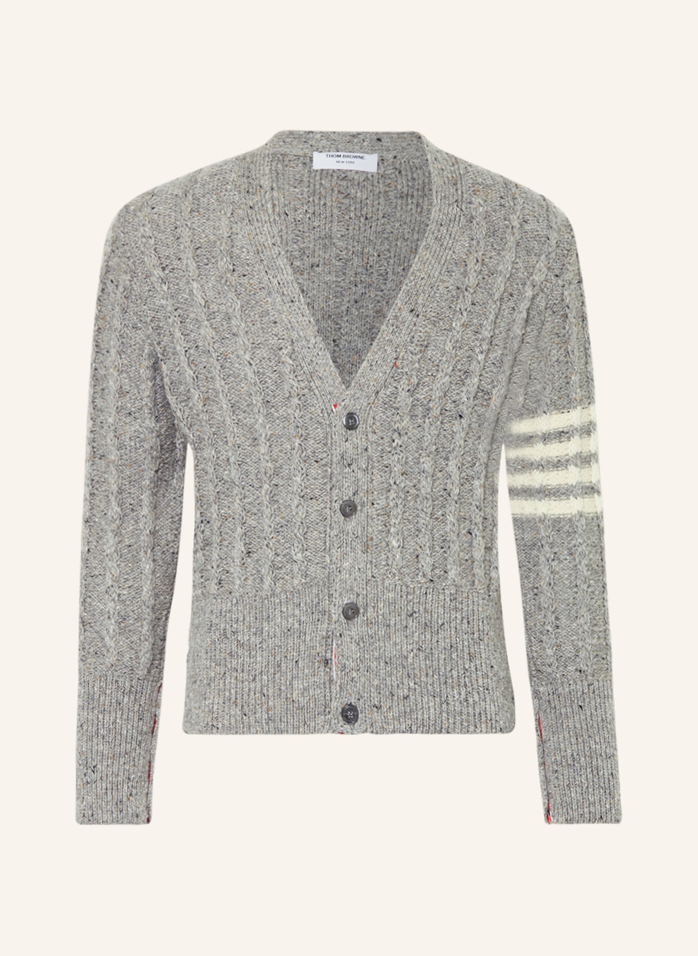 THOM BROWNE. Cardigan with mohair, Color: GRAY (Image 1)