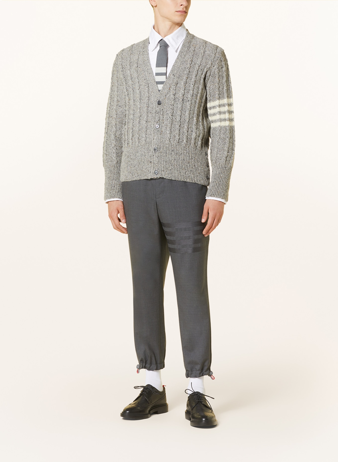 THOM BROWNE. Cardigan with mohair, Color: GRAY (Image 2)
