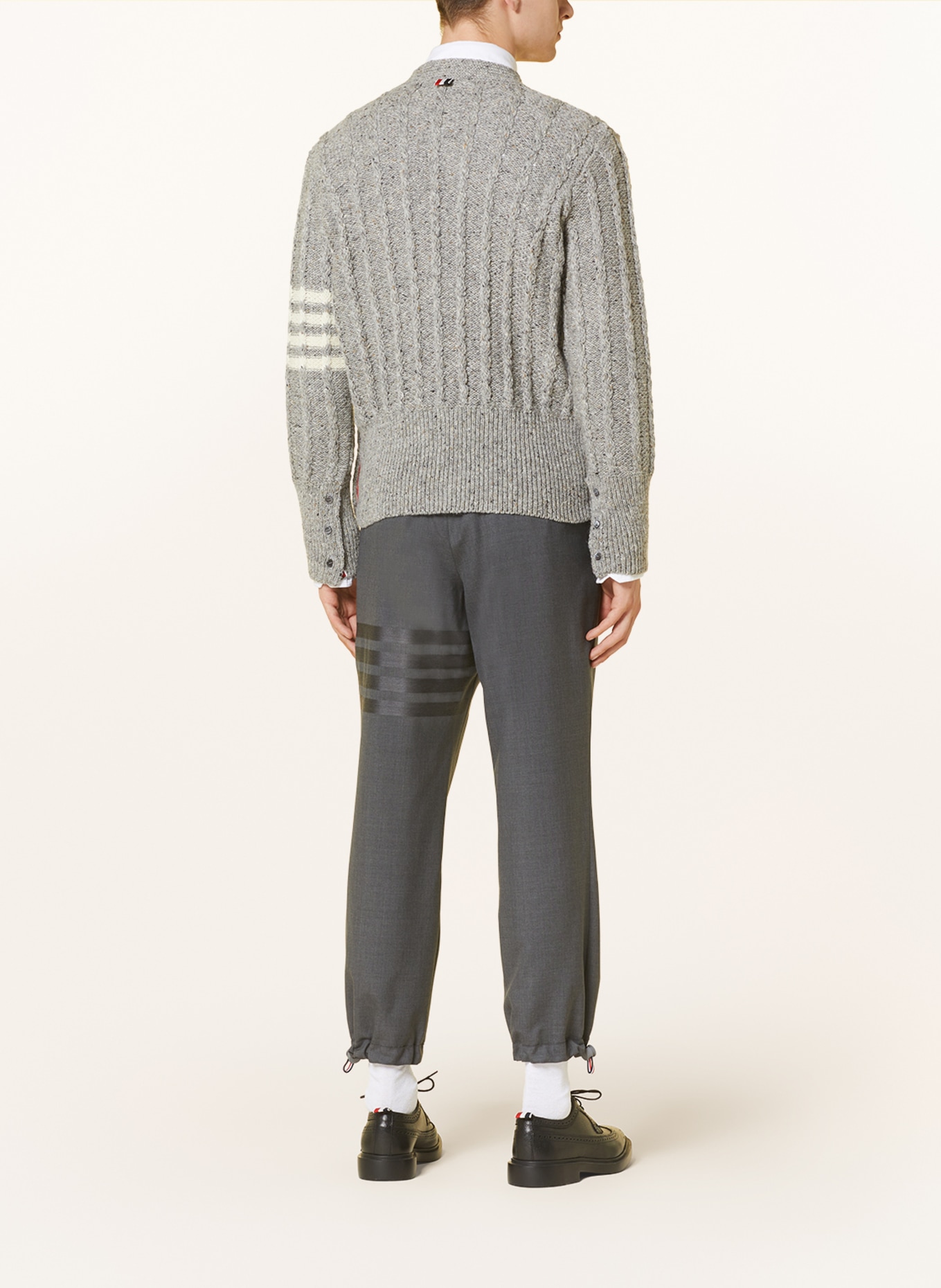 THOM BROWNE. Cardigan with mohair, Color: GRAY (Image 3)