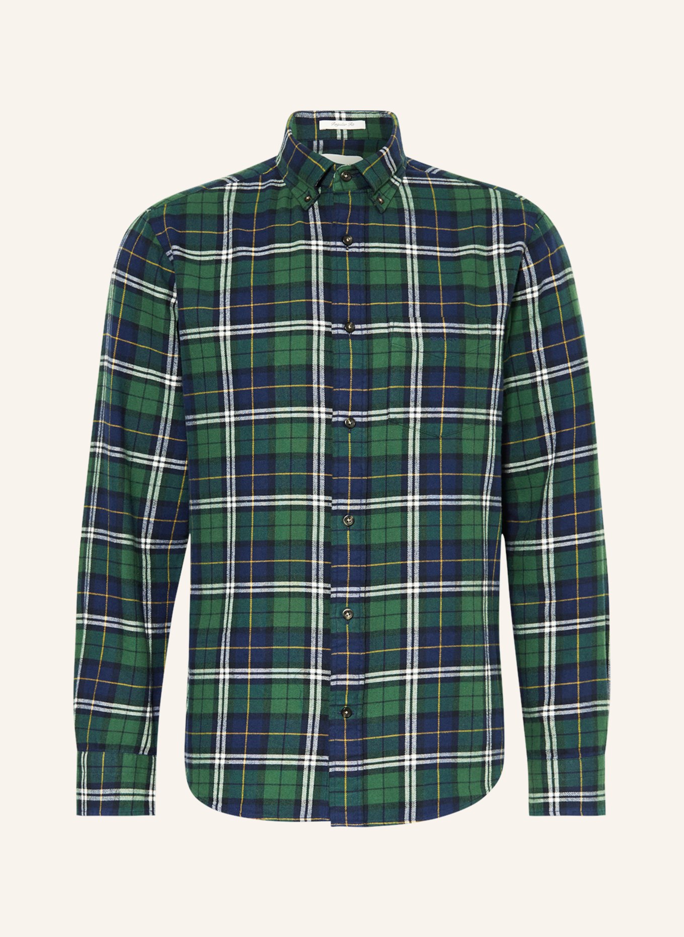 GANT Flannel shirt regular fit, Color: DARK BLUE/ GREEN/ WHITE (Image 1)