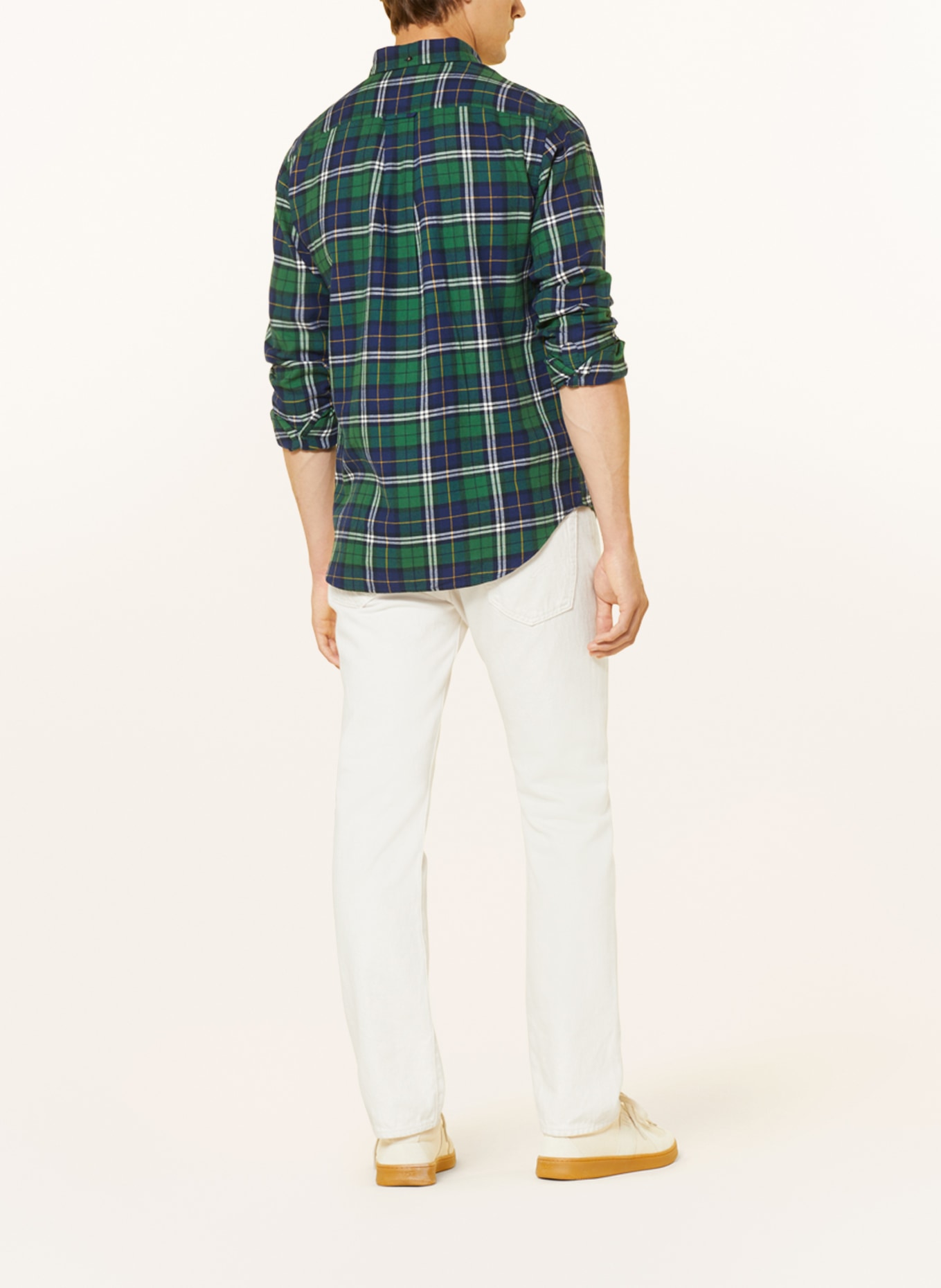 GANT Flannel shirt regular fit, Color: DARK BLUE/ GREEN/ WHITE (Image 3)