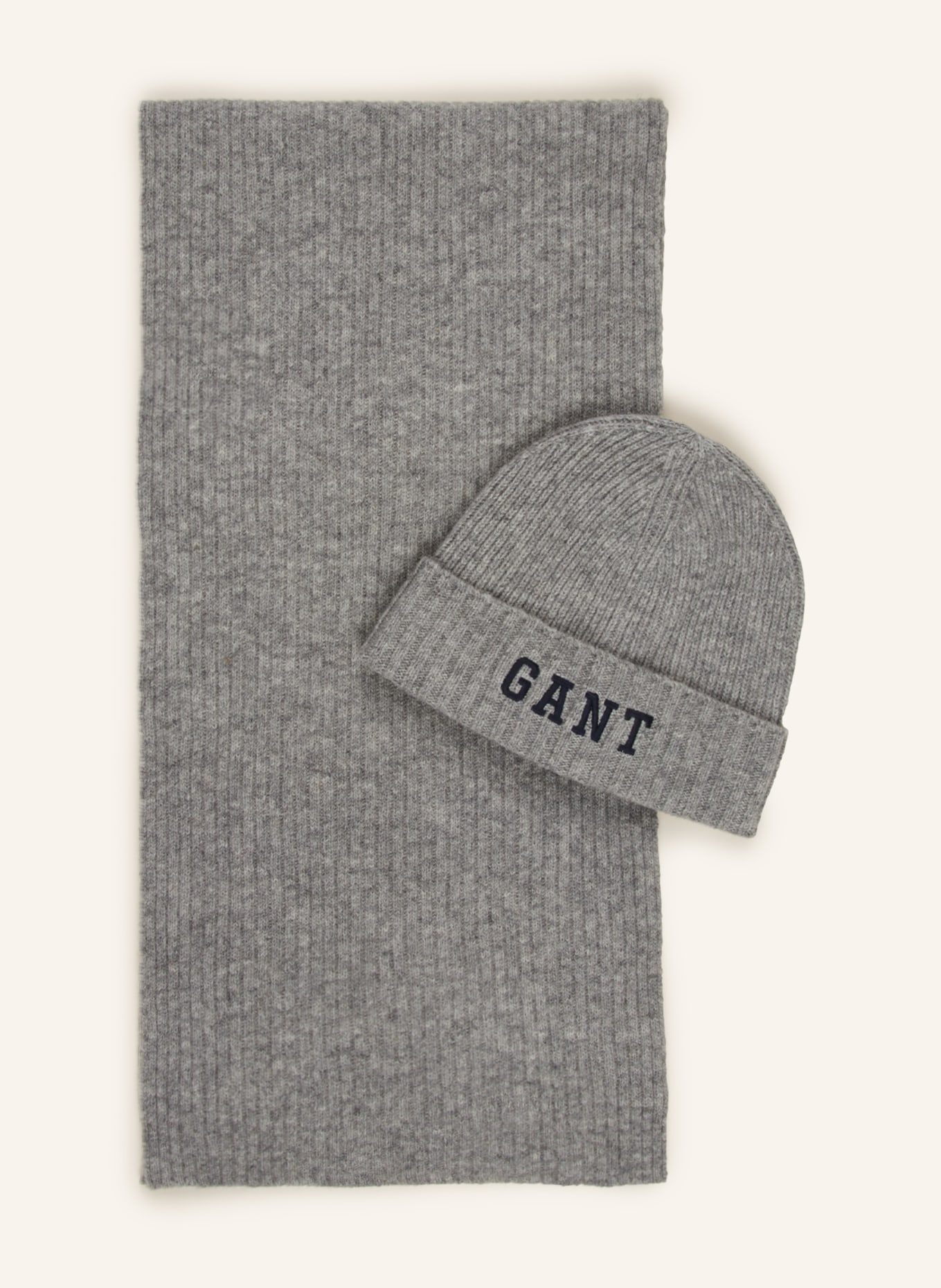 GANT Set: Mütze und Schal mit Geschenkbox, Farbe: GRAU (Bild 1)