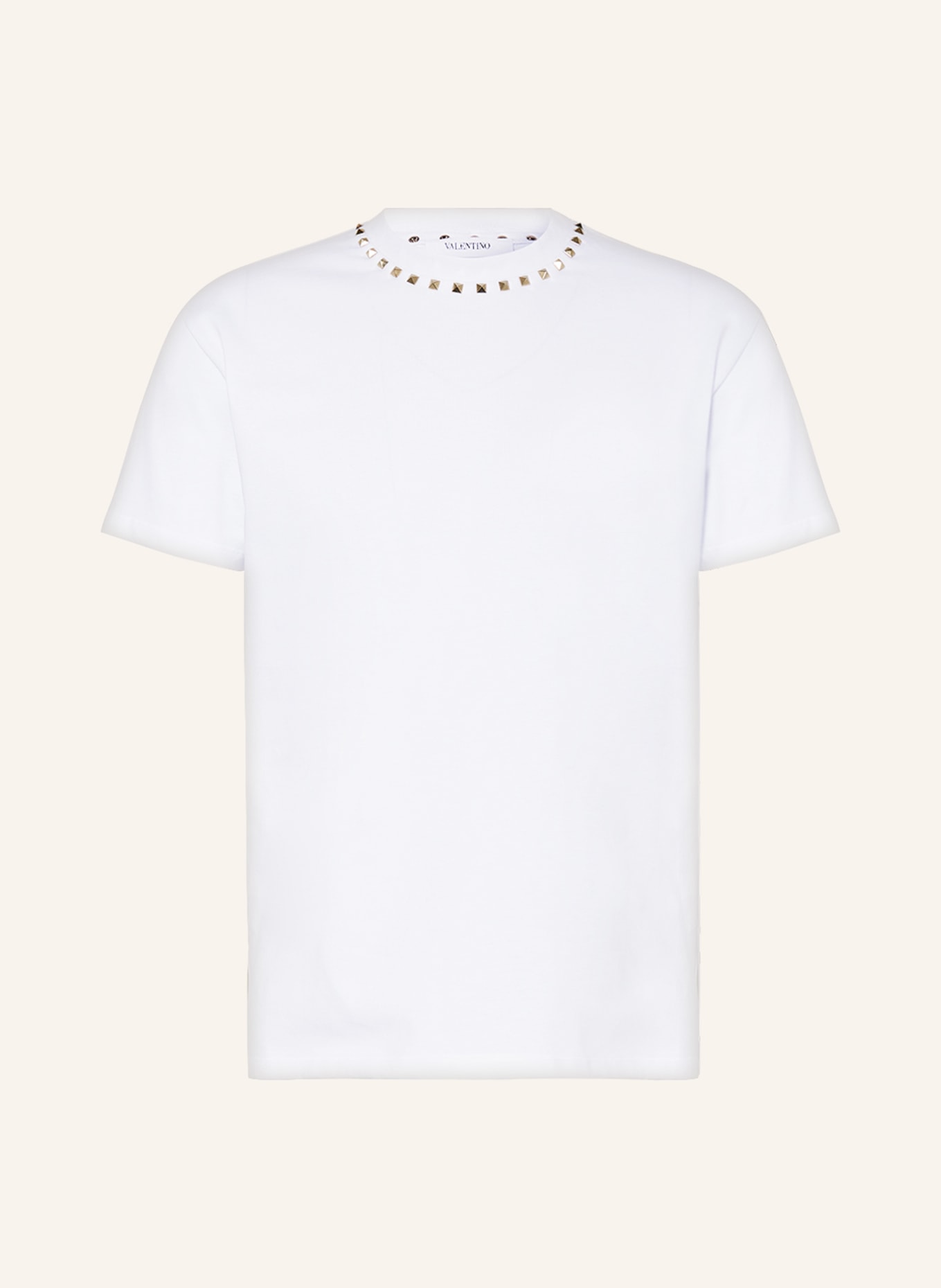 VALENTINO T-Shirt mit Nieten, Farbe: WEISS (Bild 1)