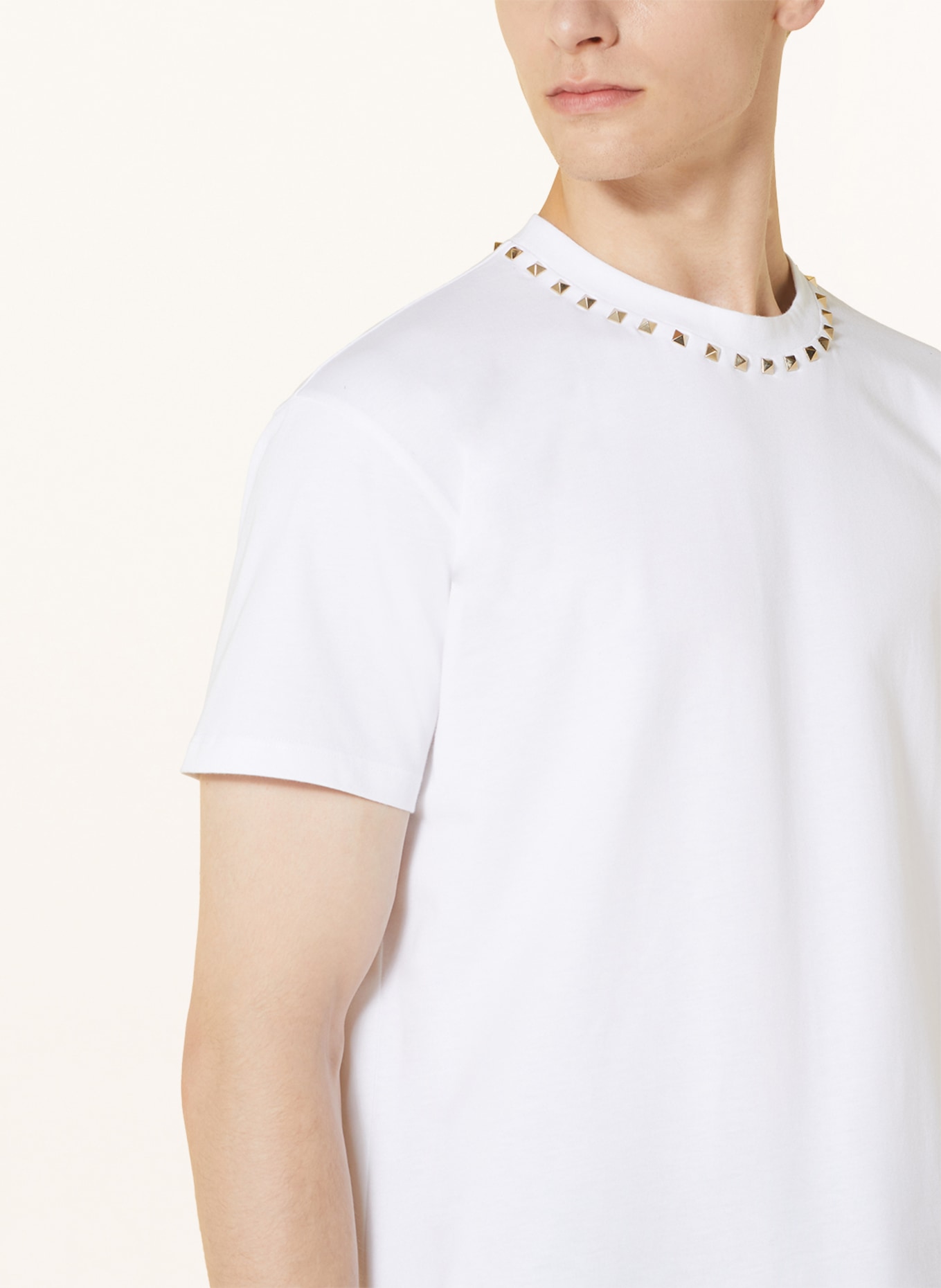 VALENTINO T-Shirt mit Nieten, Farbe: WEISS (Bild 4)