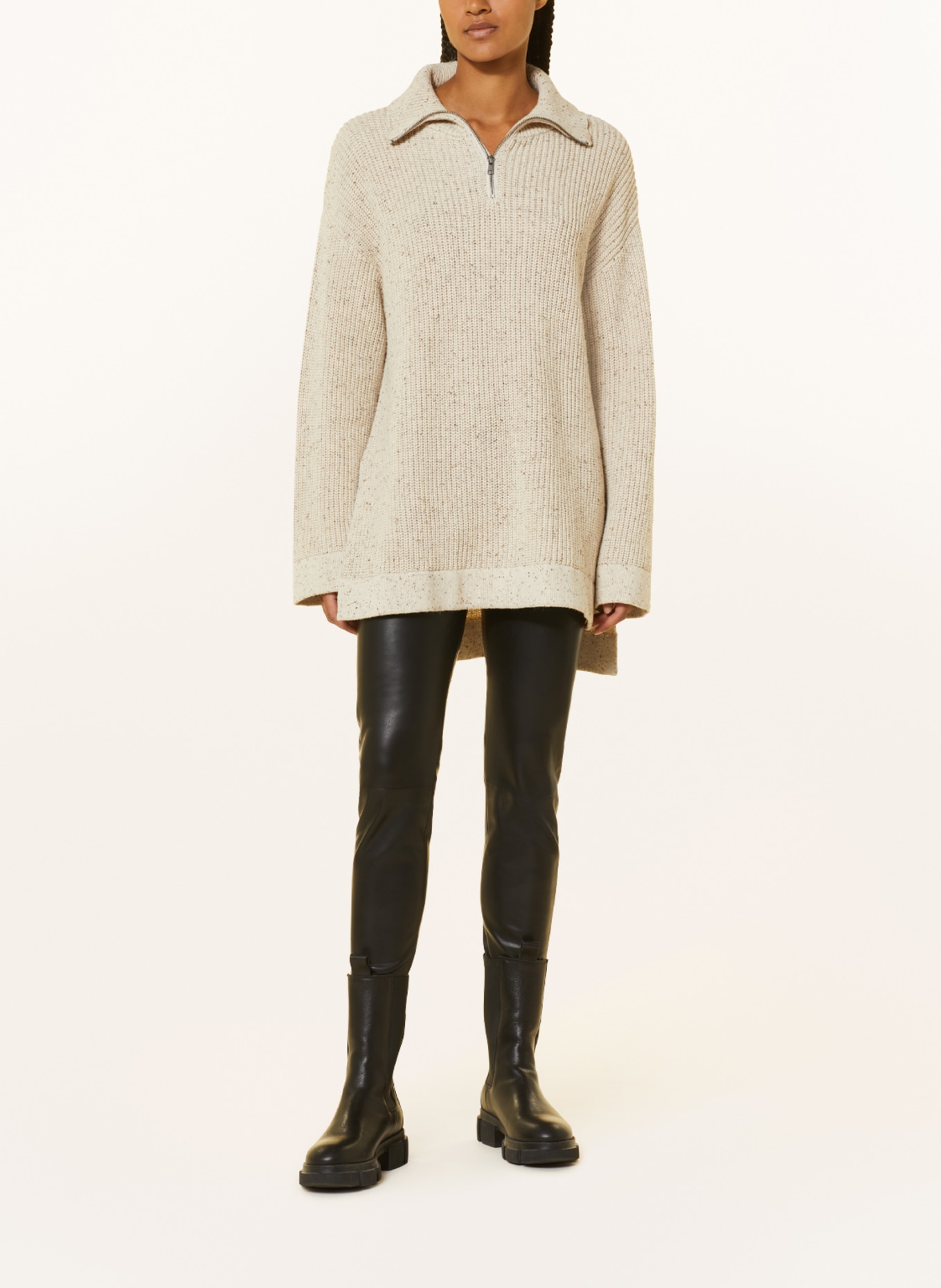 MSCH COPENHAGEN Half-zip sweater MSCHDEVION, Color: BEIGE (Image 2)