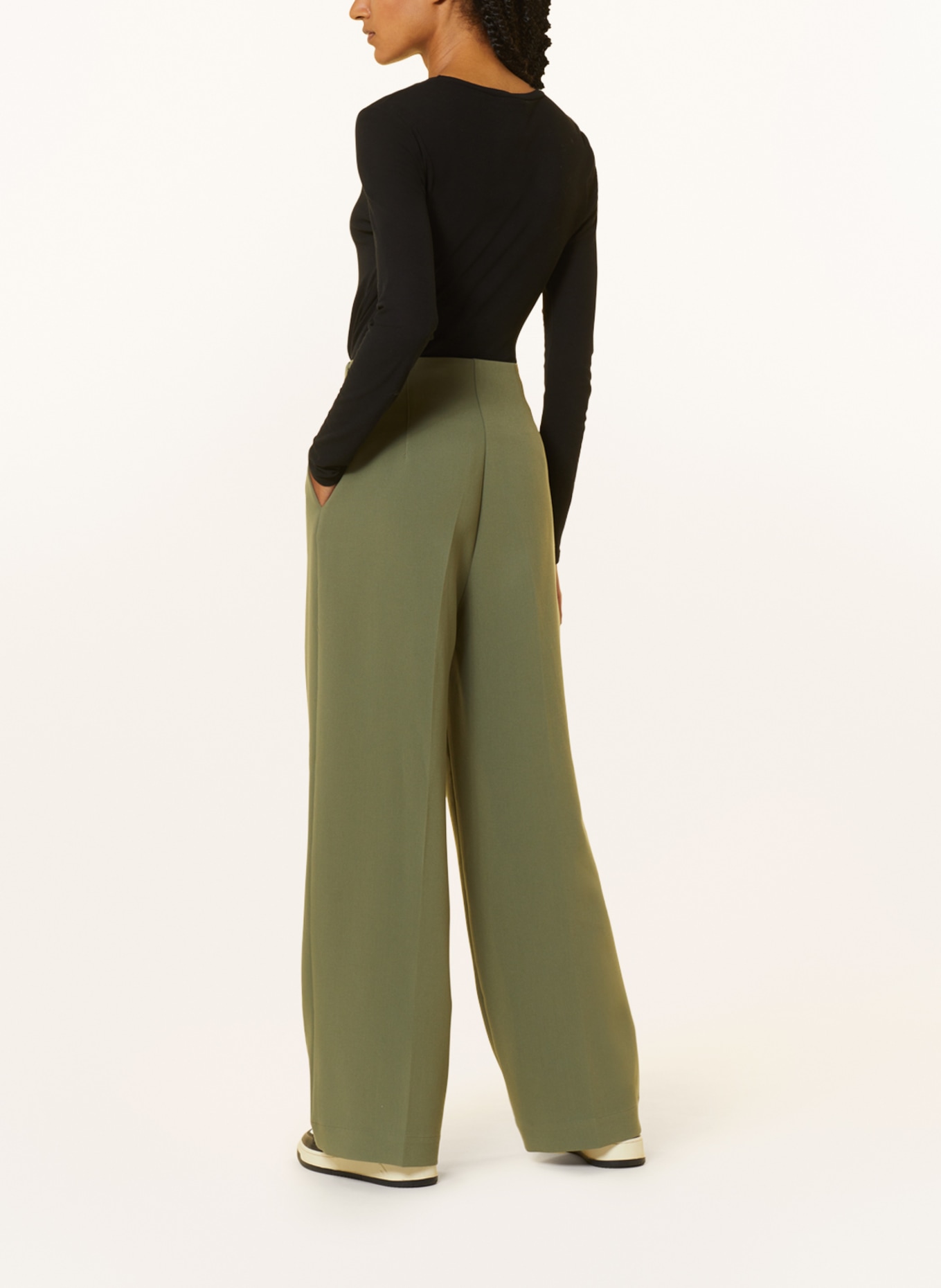 MSCH COPENHAGEN Wide leg trousers MSCHBARBINE, Color: OLIVE (Image 3)