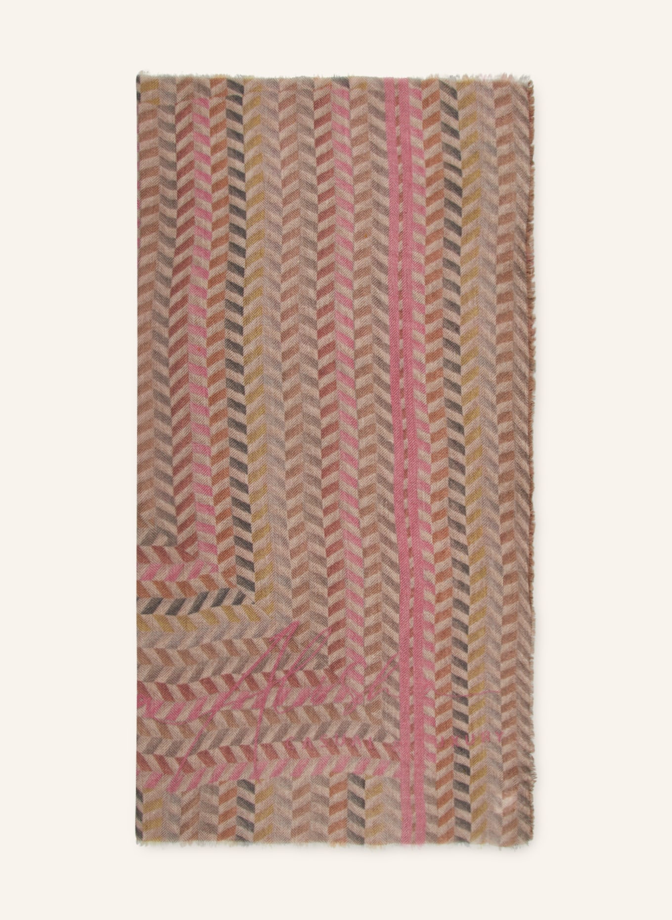 MALA ALISHA Scarf RICARDA with cashmere, Color: BEIGE/ PINK (Image 1)