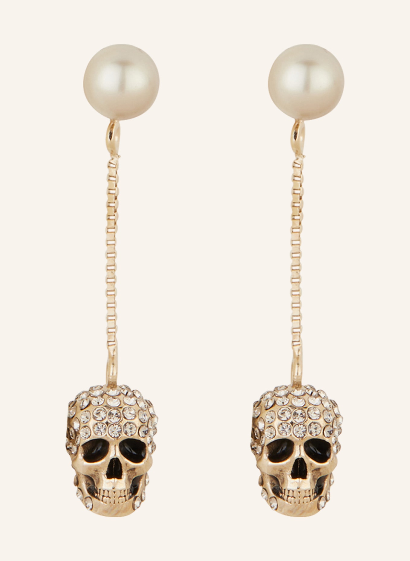Alexander McQUEEN Earrings PAVE SKULL, Color: SILVER/ WHITE (Image 1)