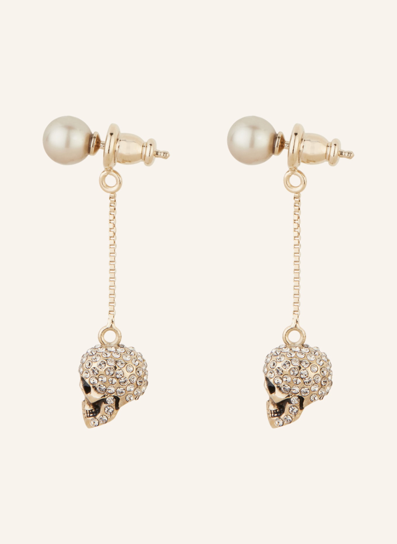 Alexander McQUEEN Earrings PAVE SKULL, Color: SILVER/ WHITE (Image 2)