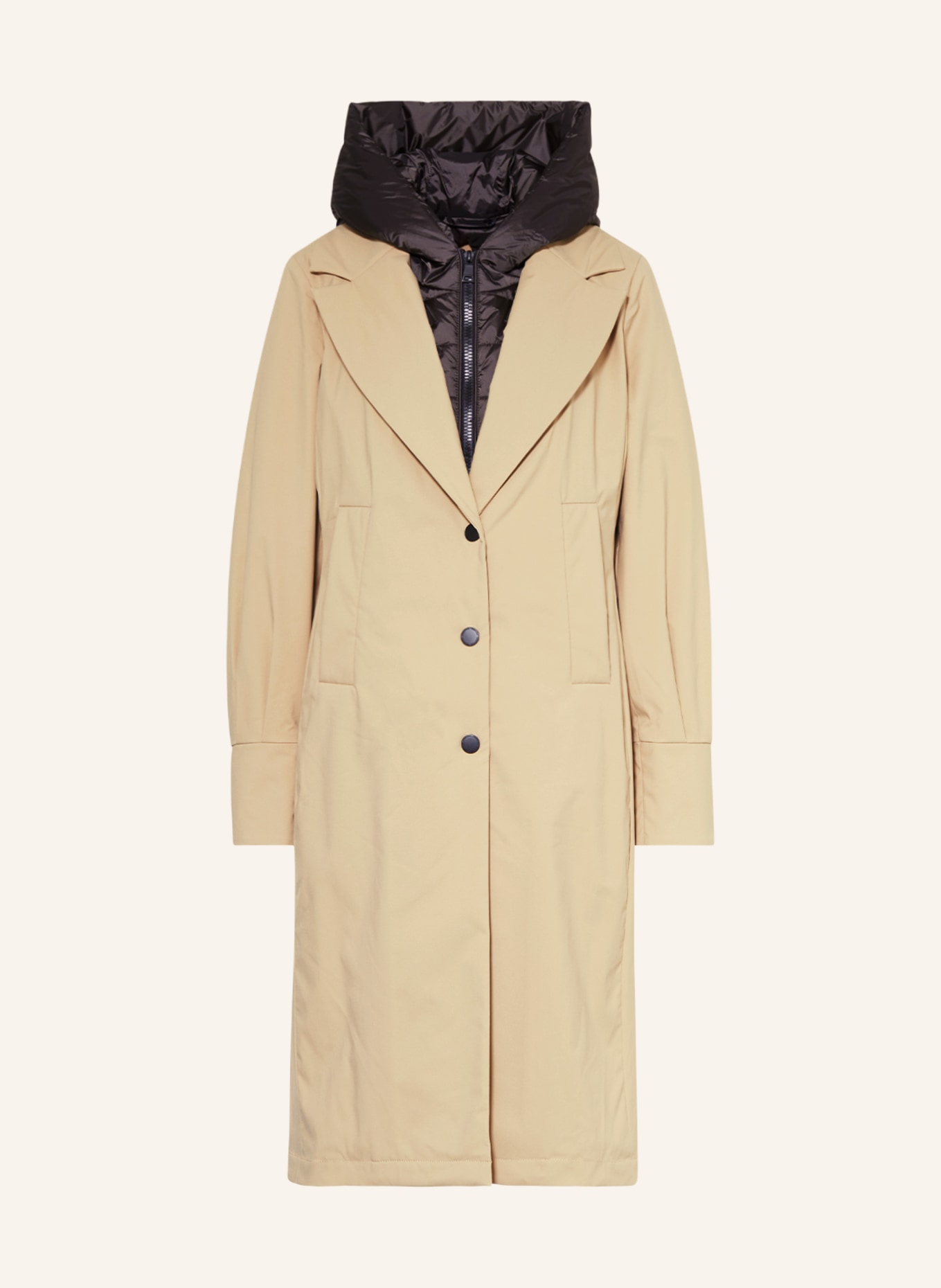 CREENSTONE Mantel mit herausnehmbarer Blende, Farbe: BEIGE/ DUNKELGRAU (Bild 1)