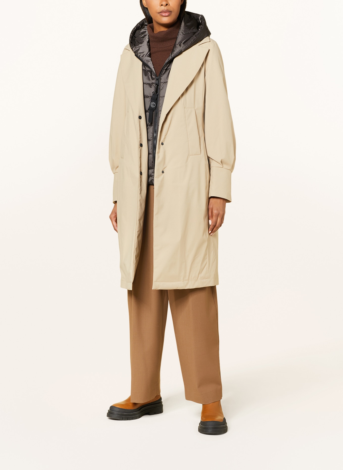 CREENSTONE Coat with removable trim, Color: BEIGE/ DARK GRAY (Image 2)