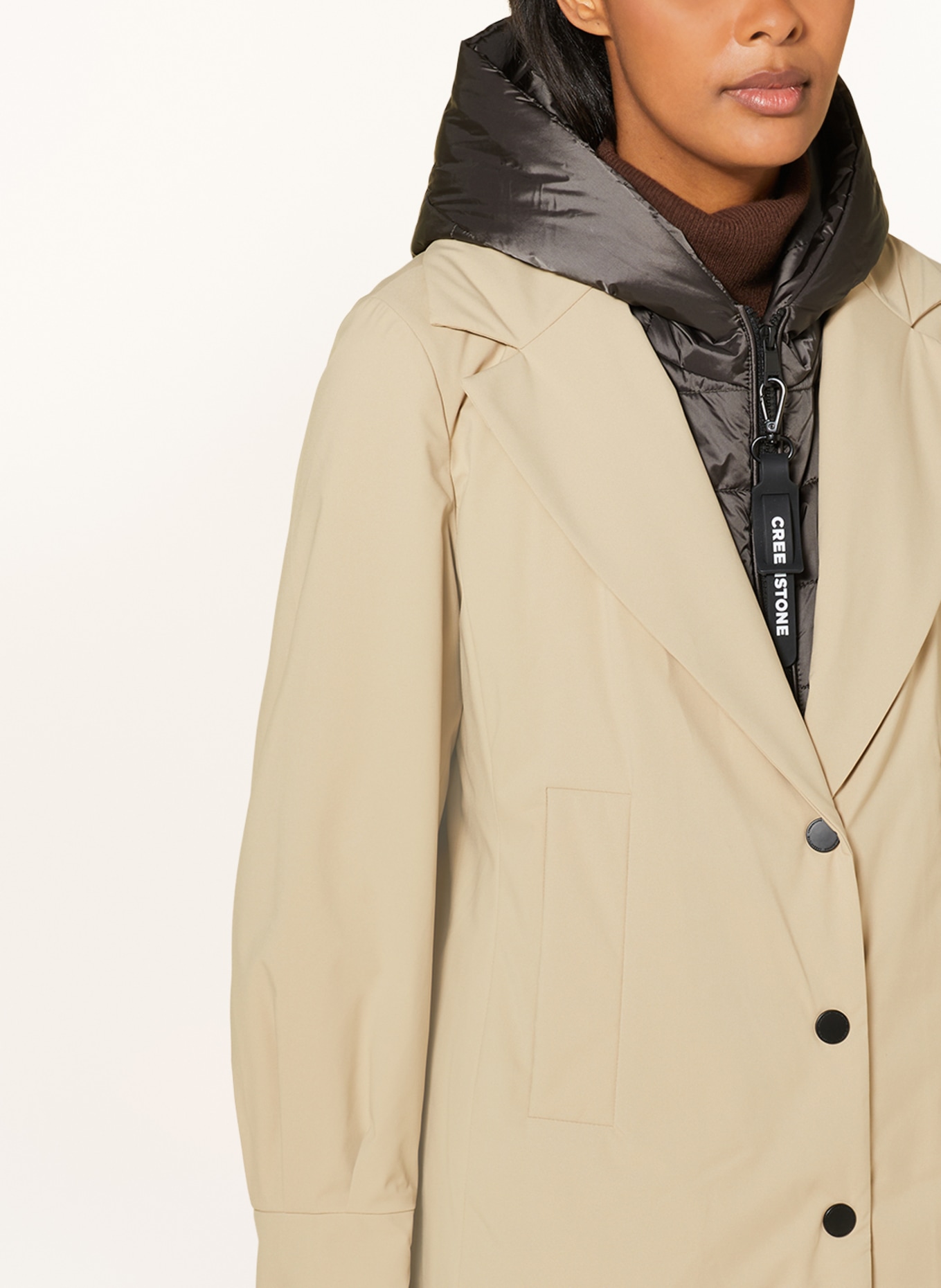 CREENSTONE Mantel mit herausnehmbarer Blende, Farbe: BEIGE/ DUNKELGRAU (Bild 5)
