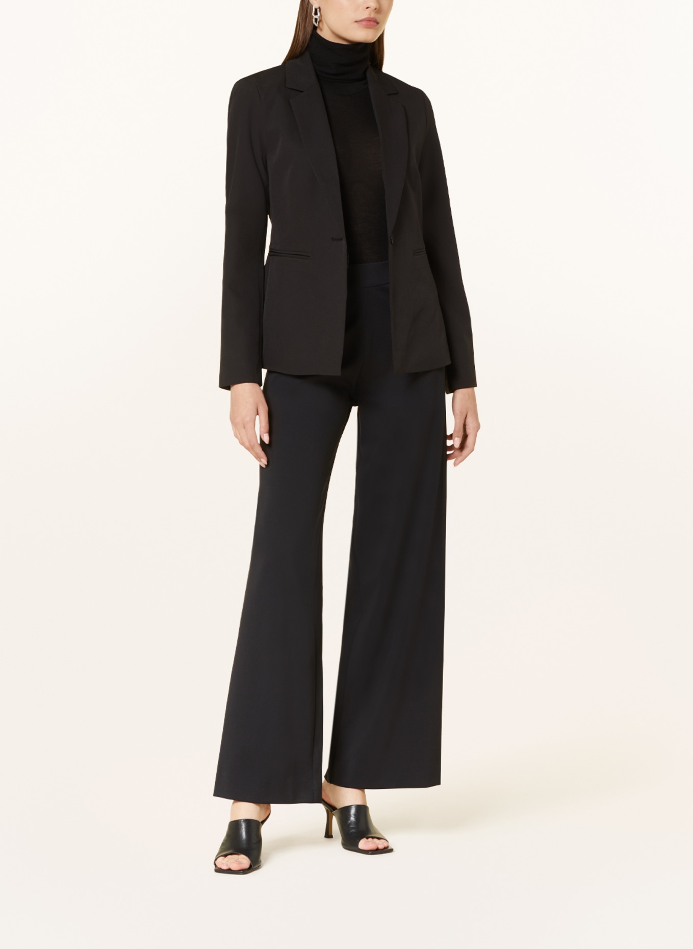 MAC DAYDREAM Wide leg trousers BEAUTY WIDE with stripe, Color: BLACK (Image 2)