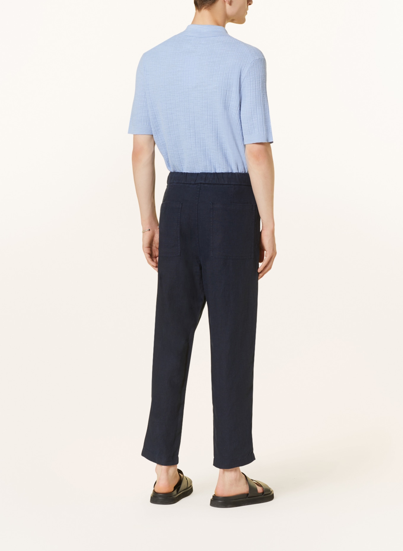 NN.07 Linen pants KEITH tapered fit, Color: DARK BLUE (Image 3)