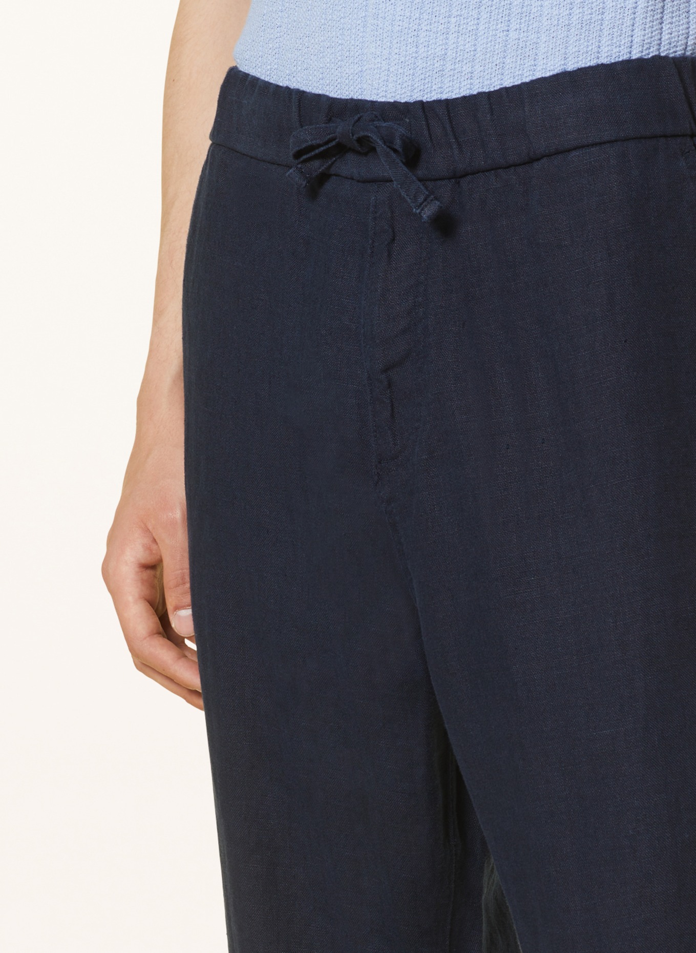 NN.07 Spodnie z lnu KEITH tapered fit, Kolor: GRANATOWY (Obrazek 5)