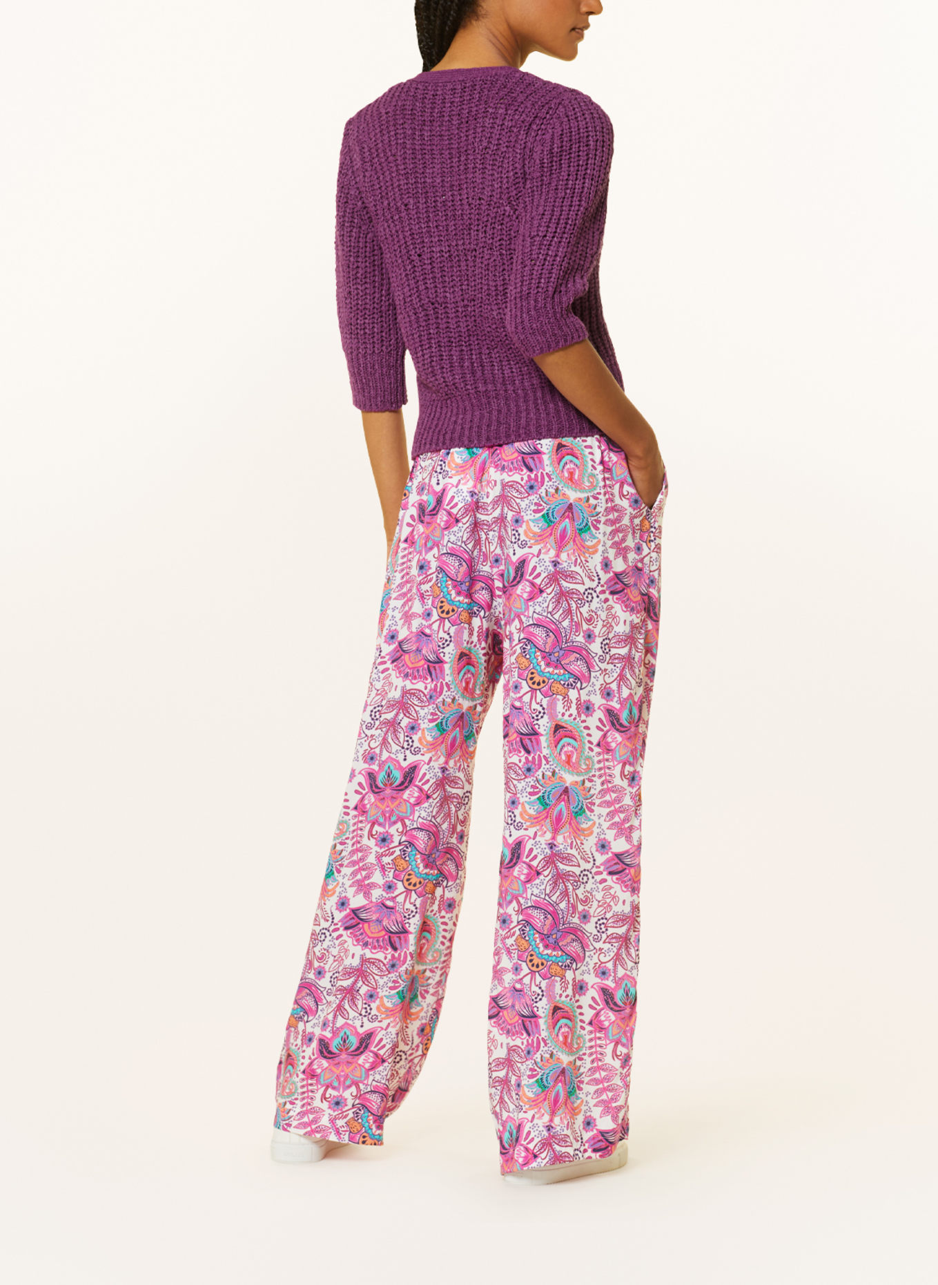 oui Cardigan with 3/4 sleeves, Color: FUCHSIA (Image 3)