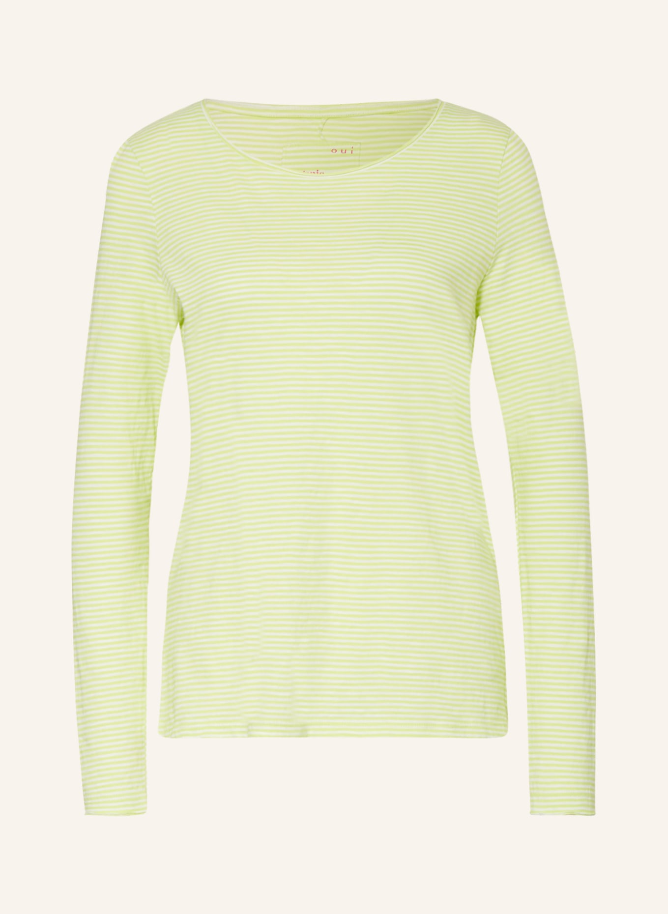oui Long sleeve shirt, Color: NEON YELLOW/ WHITE (Image 1)