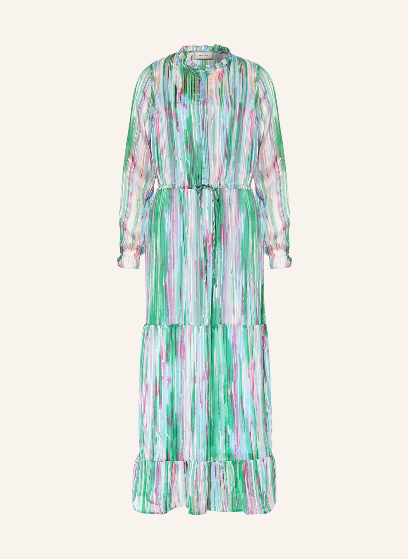 NEO NOIR Kleid SILO mit Glitzergarn und Volants, Farbe: GRÜN/ HELLBLAU/ PINK (Bild 1)