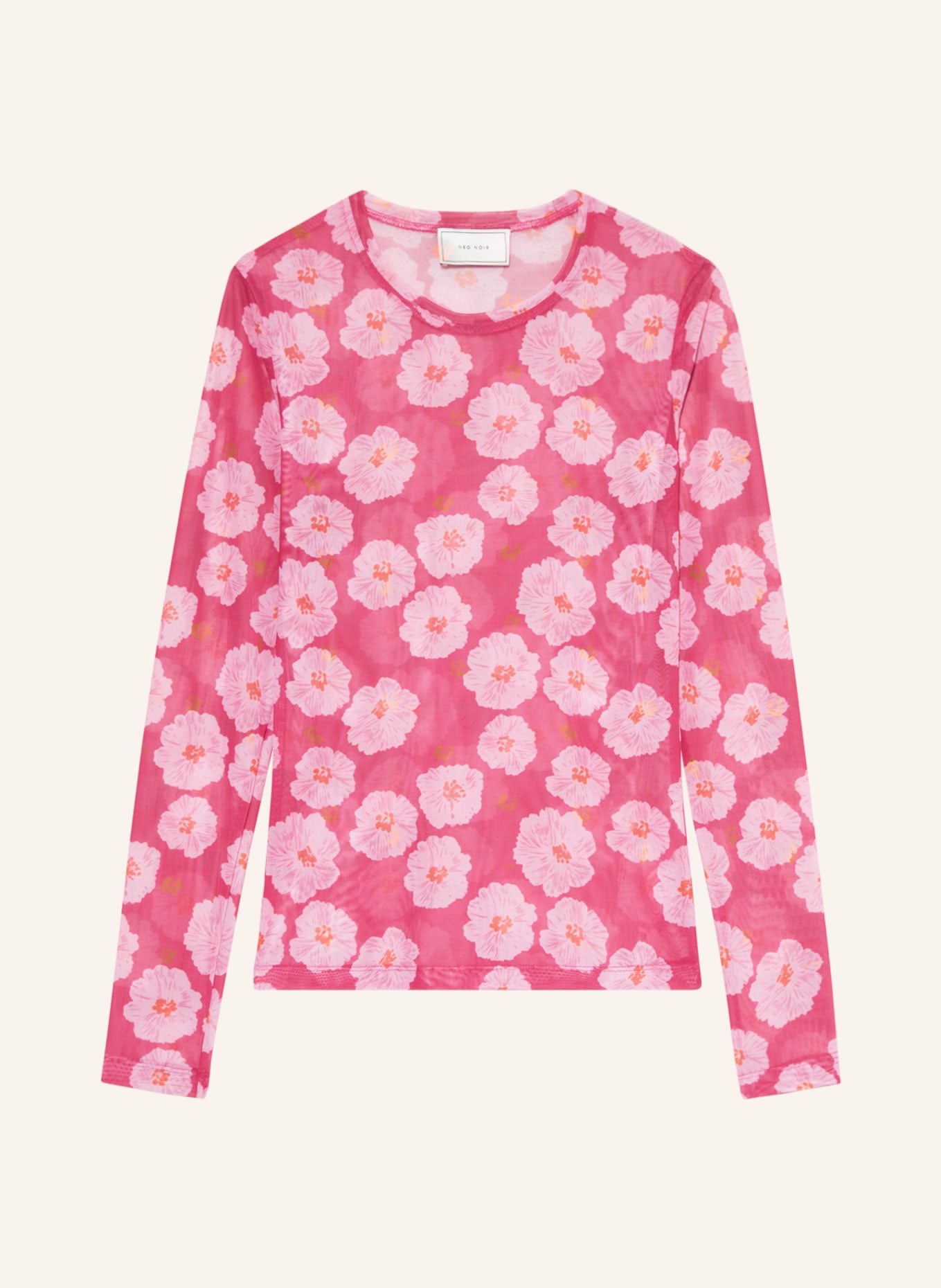 NEO NOIR Long sleeve shirt ELLA in mesh, Color: PINK/ ROSE (Image 1)