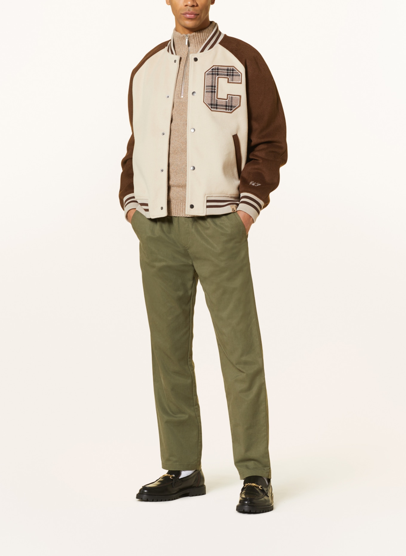 COLOURS & SONS College jacket, Color: LIGHT BROWN/ BROWN (Image 2)