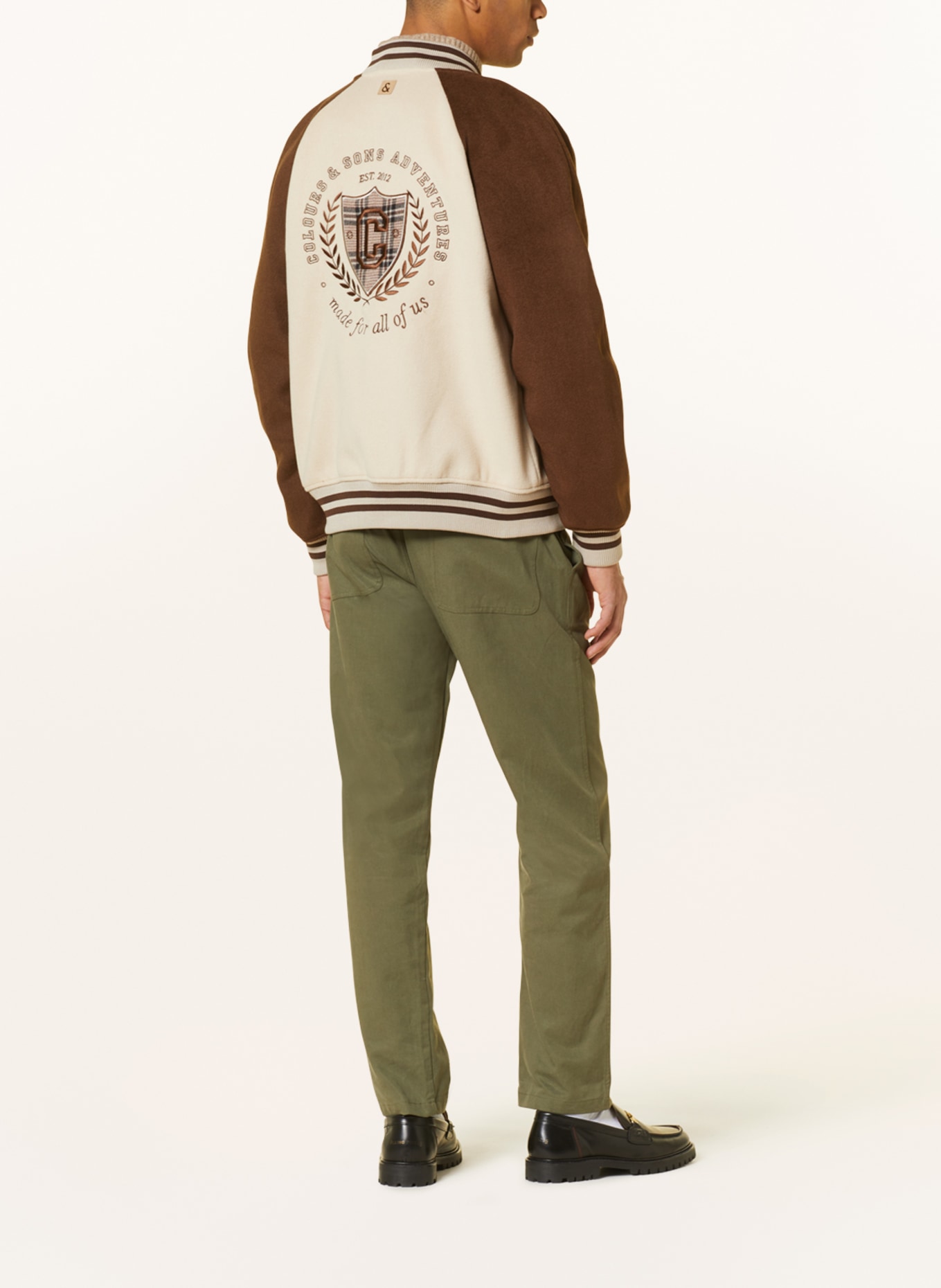 COLOURS & SONS College jacket, Color: LIGHT BROWN/ BROWN (Image 3)