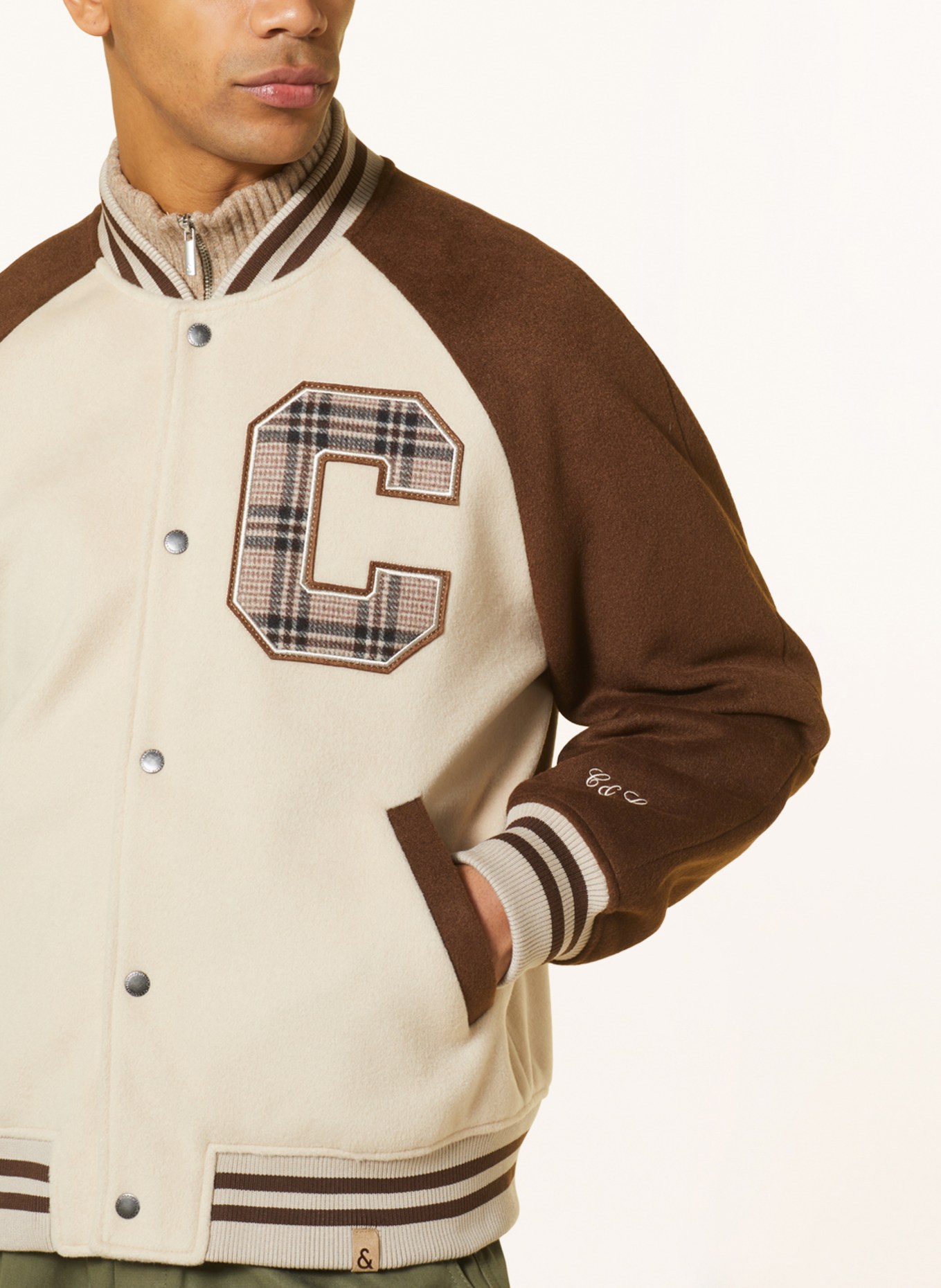 COLOURS & SONS College jacket, Color: LIGHT BROWN/ BROWN (Image 4)